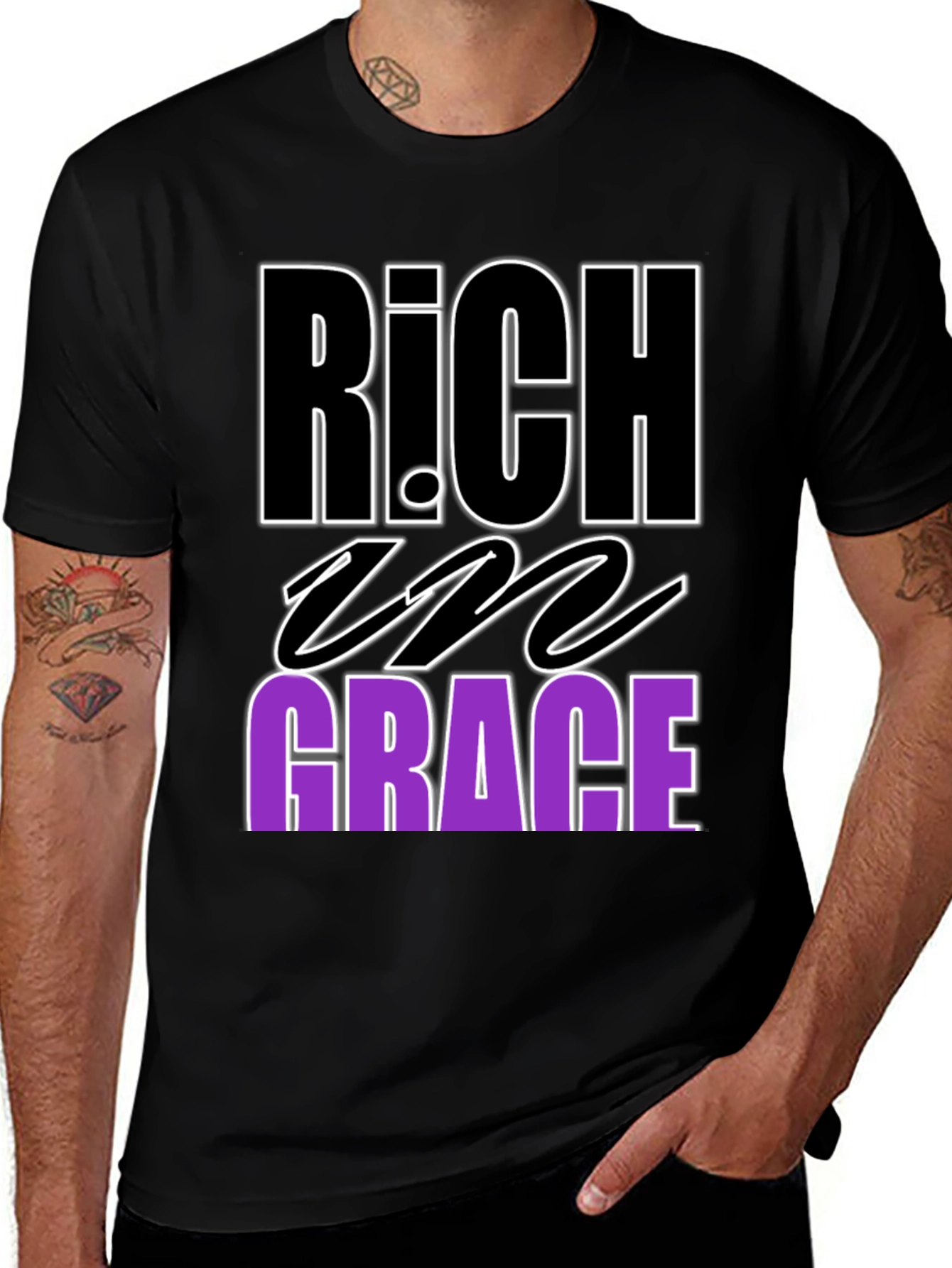 Variant 13 of Rich in Grace Black T-Shirt