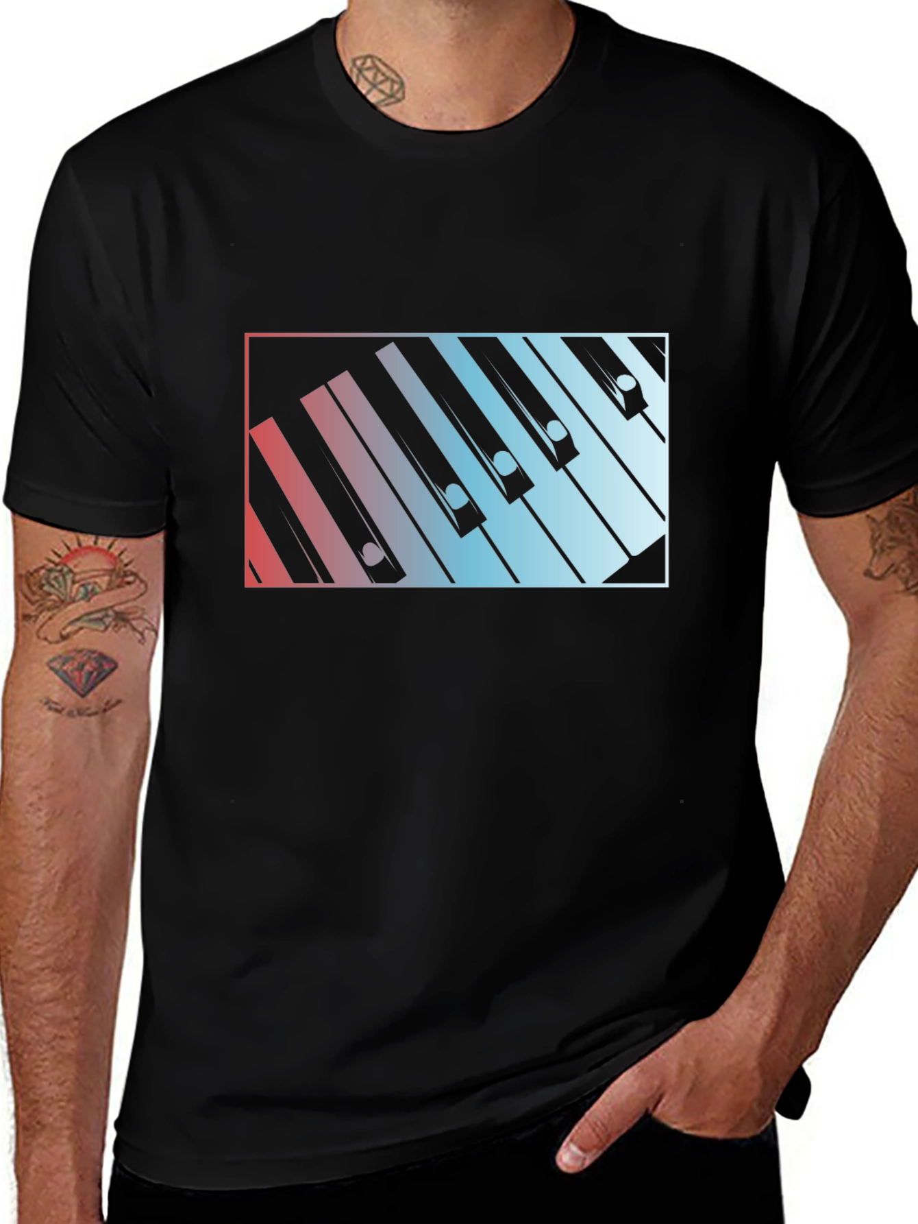 Variant 7 of Piano Keys Graphic Tee - Music Lover Shirt