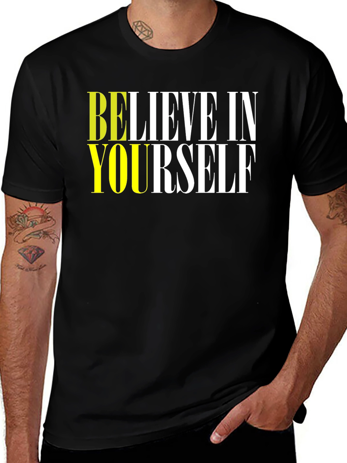 Variant 12 of Believe In Yourself Graphic Tee - Black