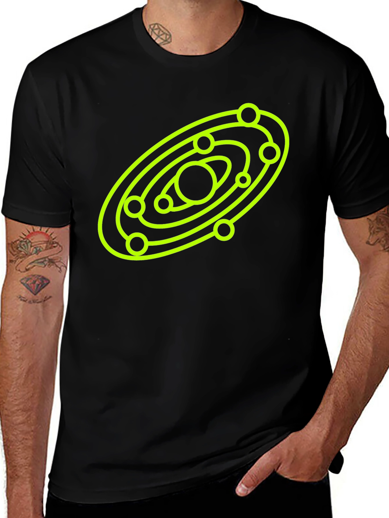 Cosmic Orbit Graphic Tee - Black