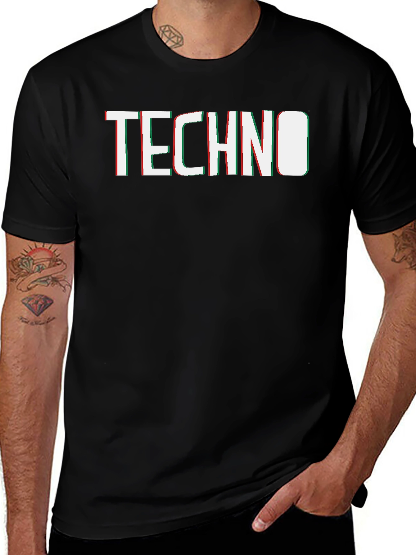 Variant 21 of Techno Glitch Graphic Tee - Modern Style