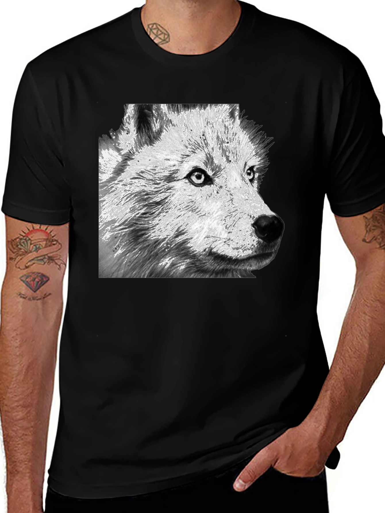 Wolf Graphic Black T-Shirt