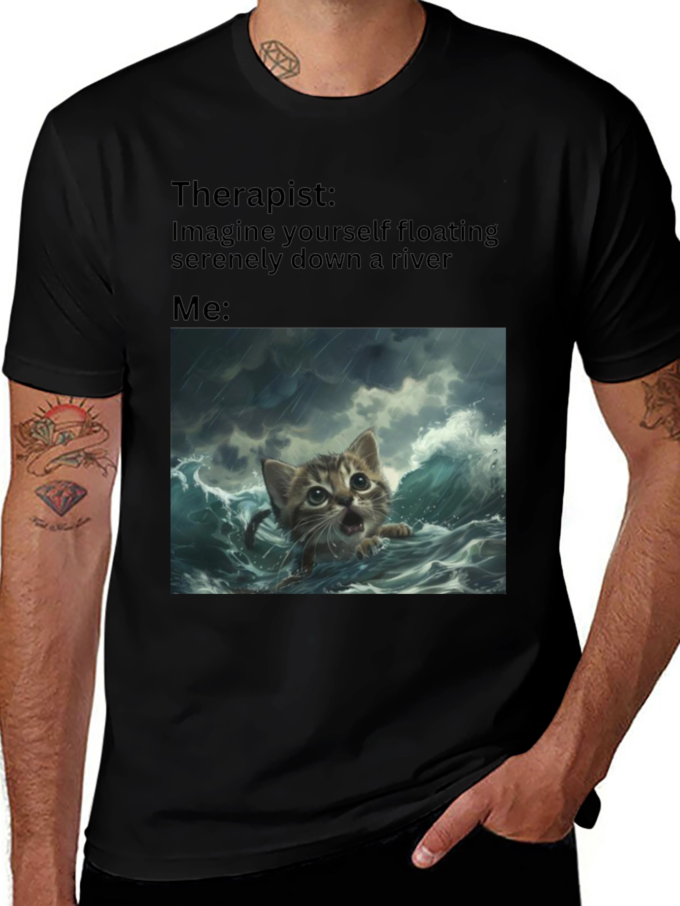 Variant 16 of Therapist River Cat T-Shirt
