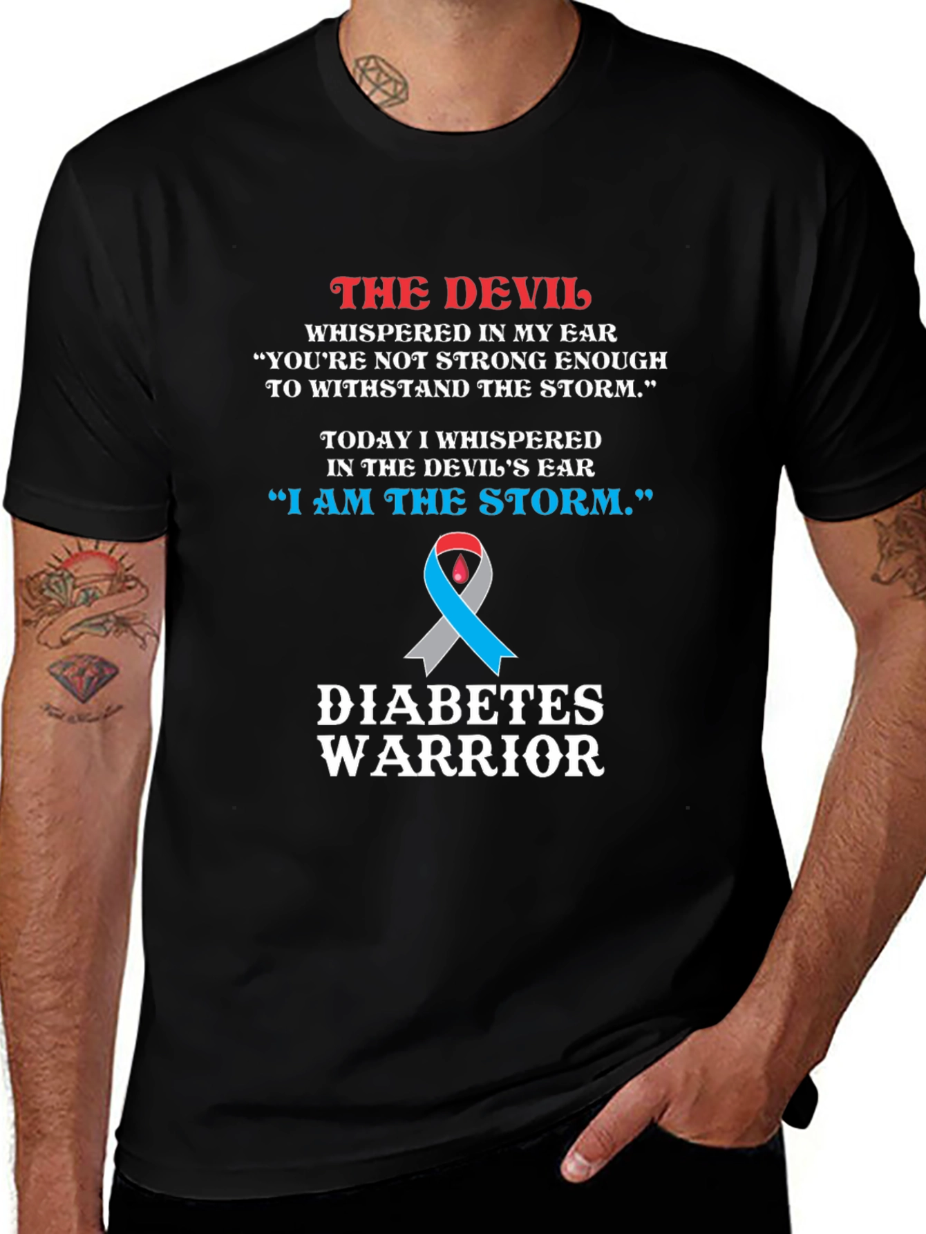 Variant 28 of Diabetes Warrior T-Shirt: "I Am The Storm" Design