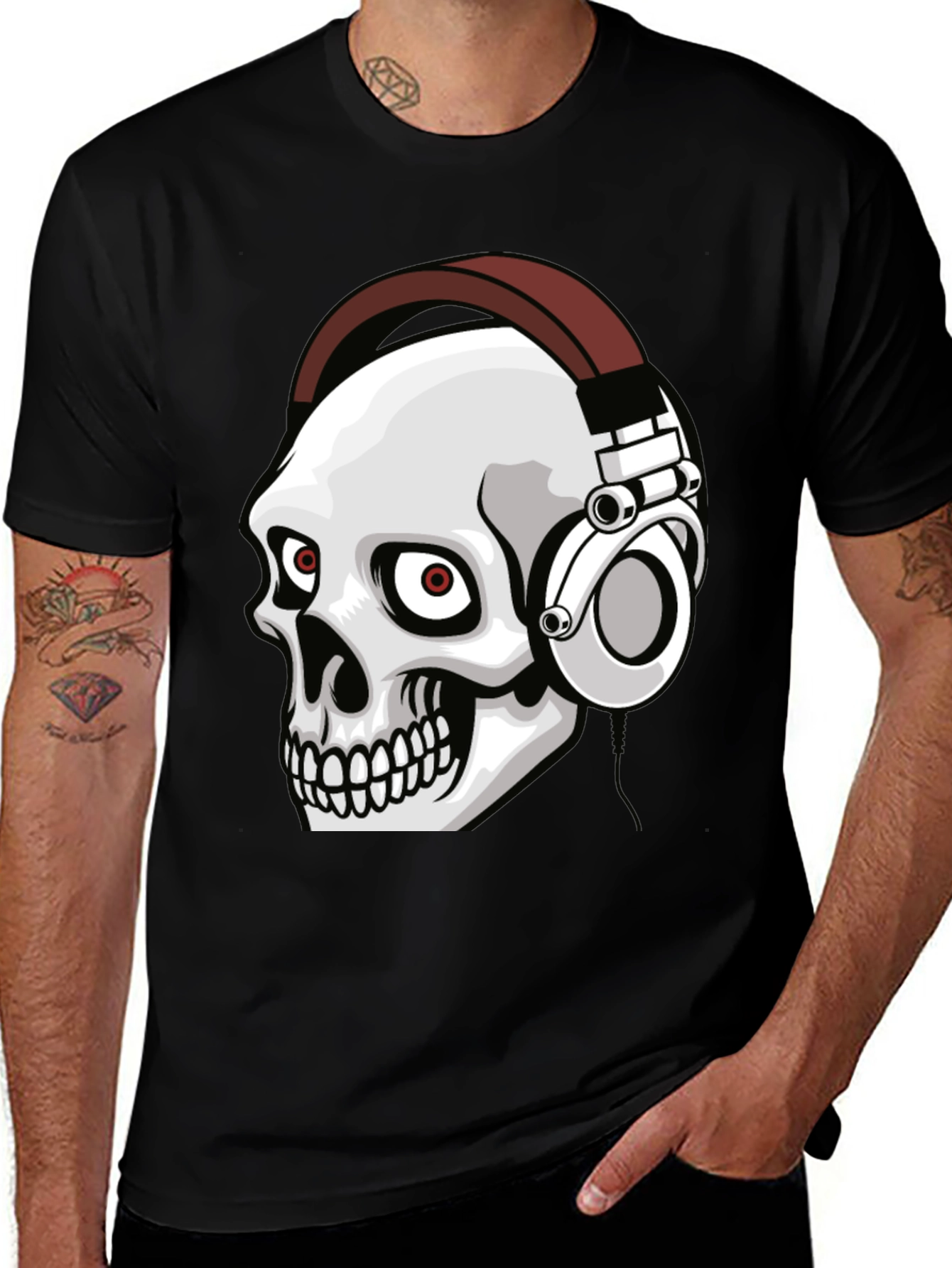 Variant 19 of Skull Headphone Graphic Tee