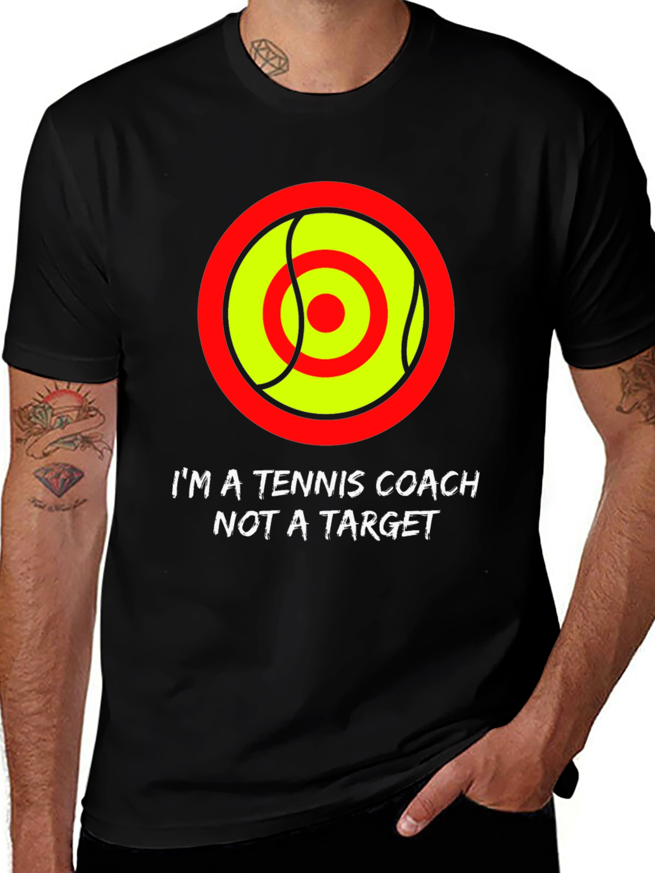 Variant 12 of Tennis Coach Target T-Shirt - Funny Graphic Tee