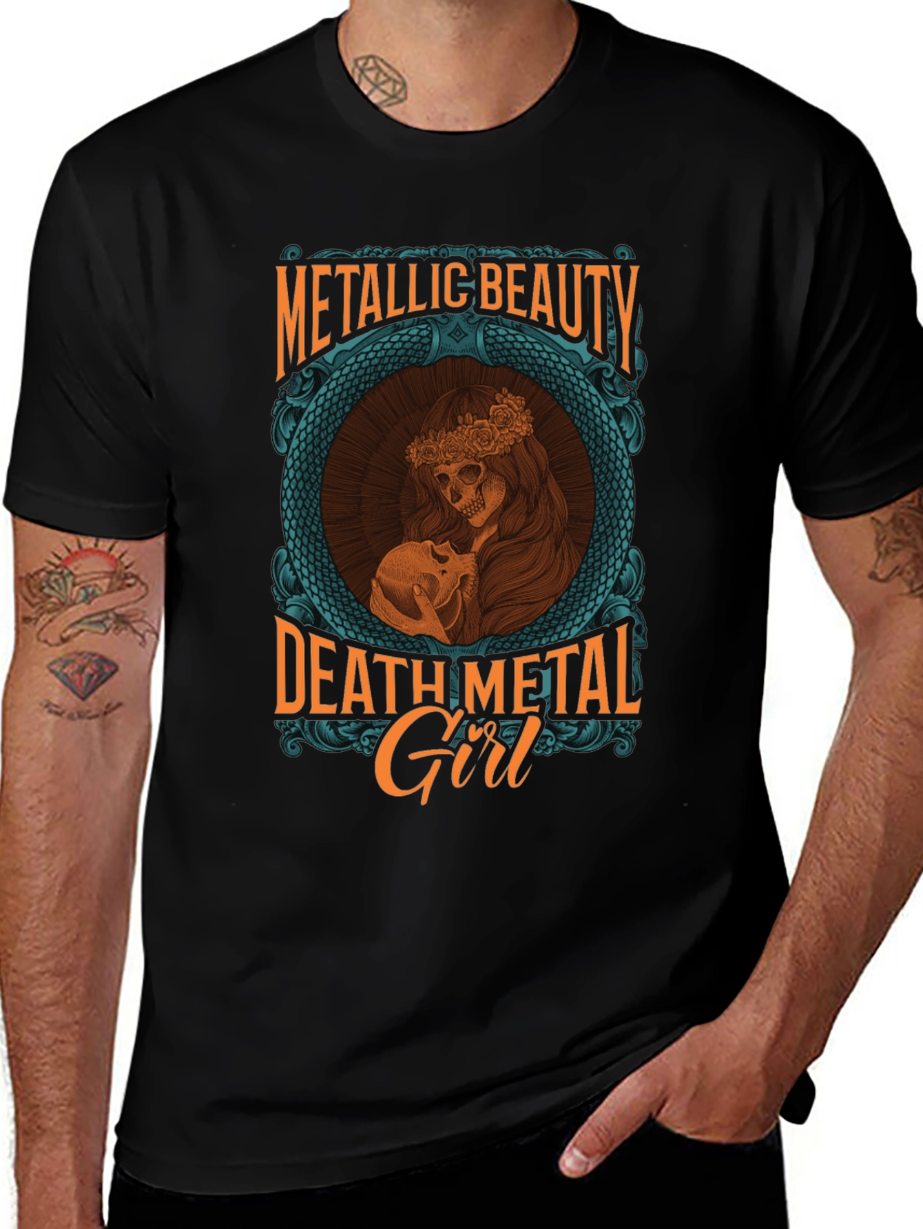 Variant 14 of Metallic Beauty Death Metal Girl T-Shirt