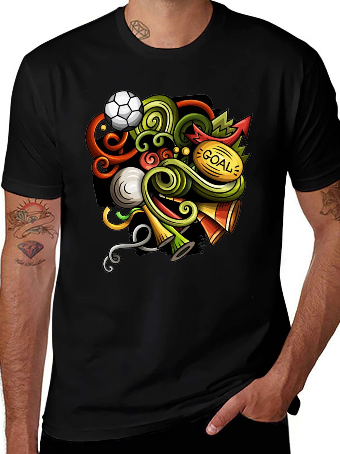 Variant 14 of Soccer Doodle Graphic T-Shirt