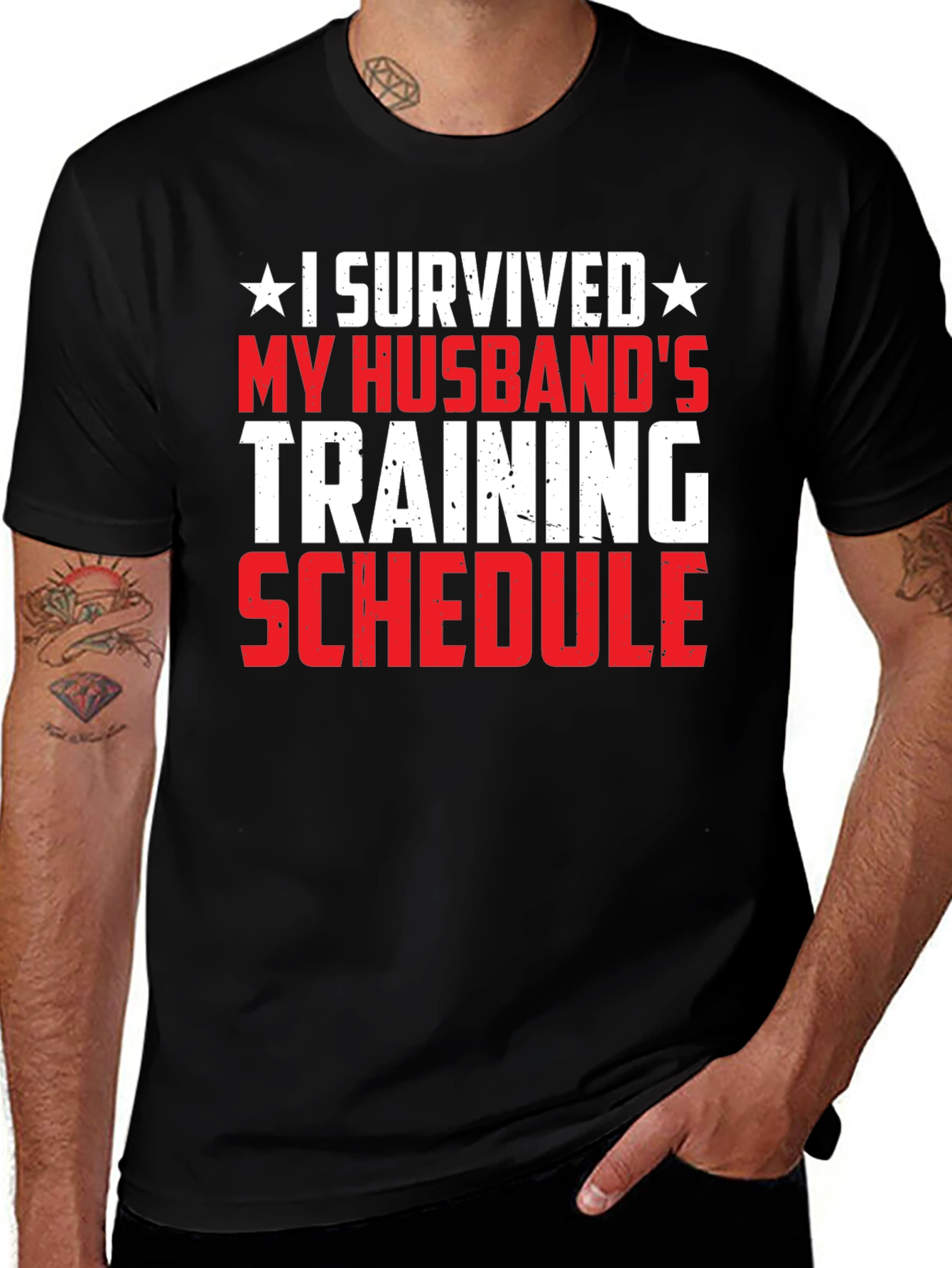 Variant 22 of I Survived Husband's Training Schedule Graphic Tee