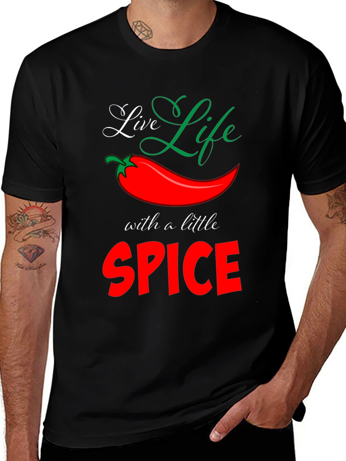 Variant 4 of Spicy Life Graphic Tee - Black