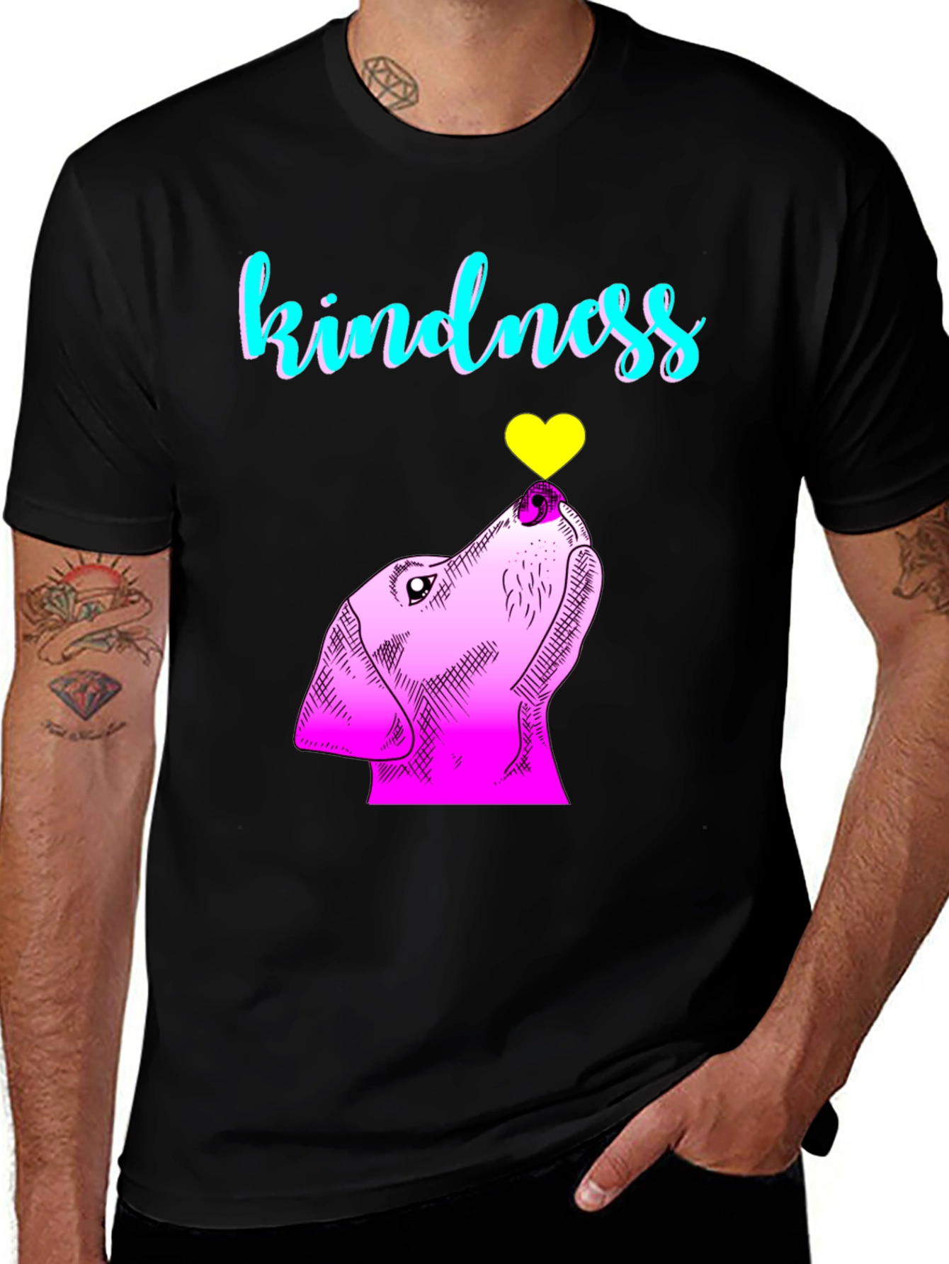 Kindness Dog Lover T-Shirt - Black