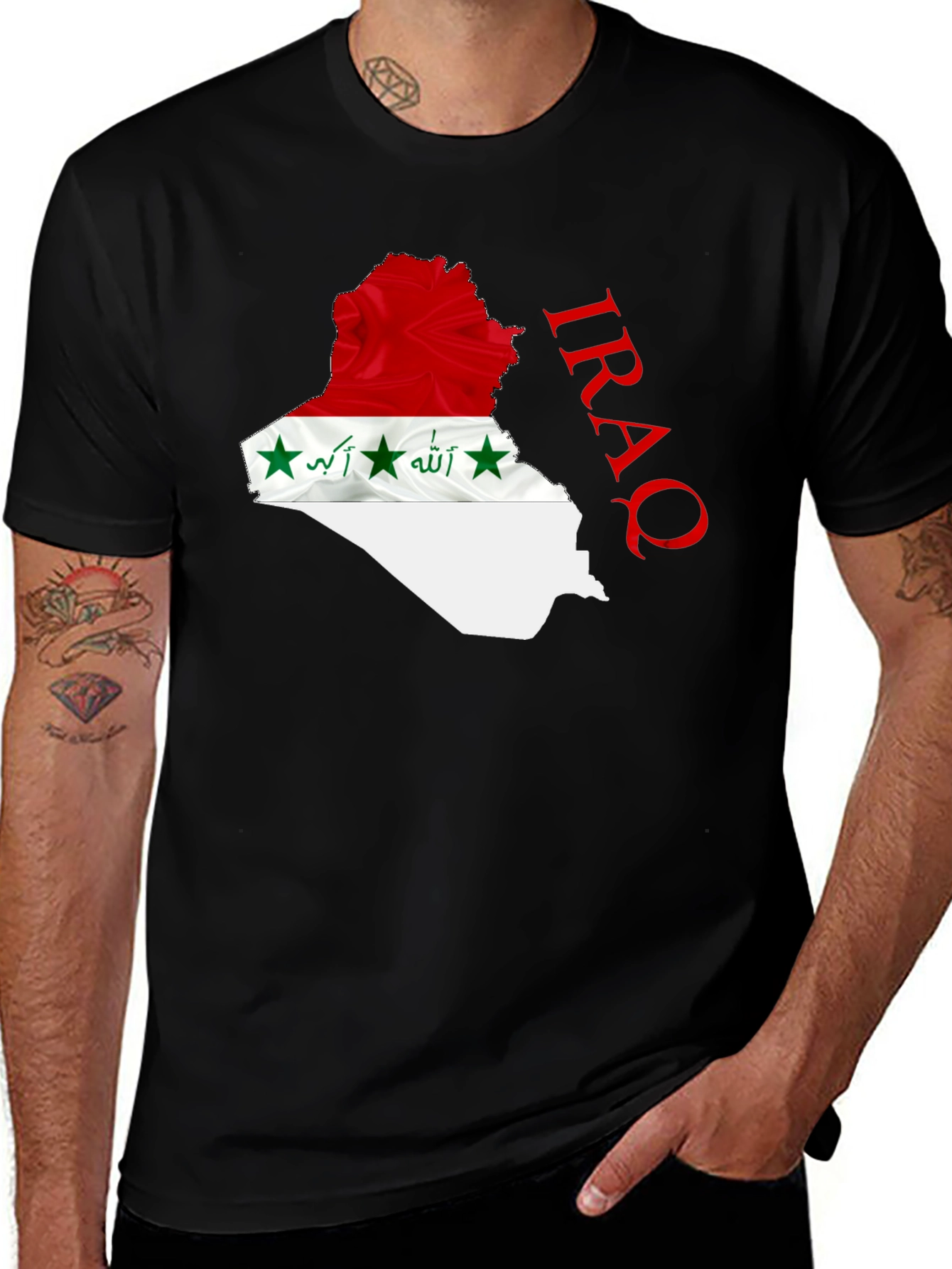 Iraq Flag Map Graphic T-Shirt