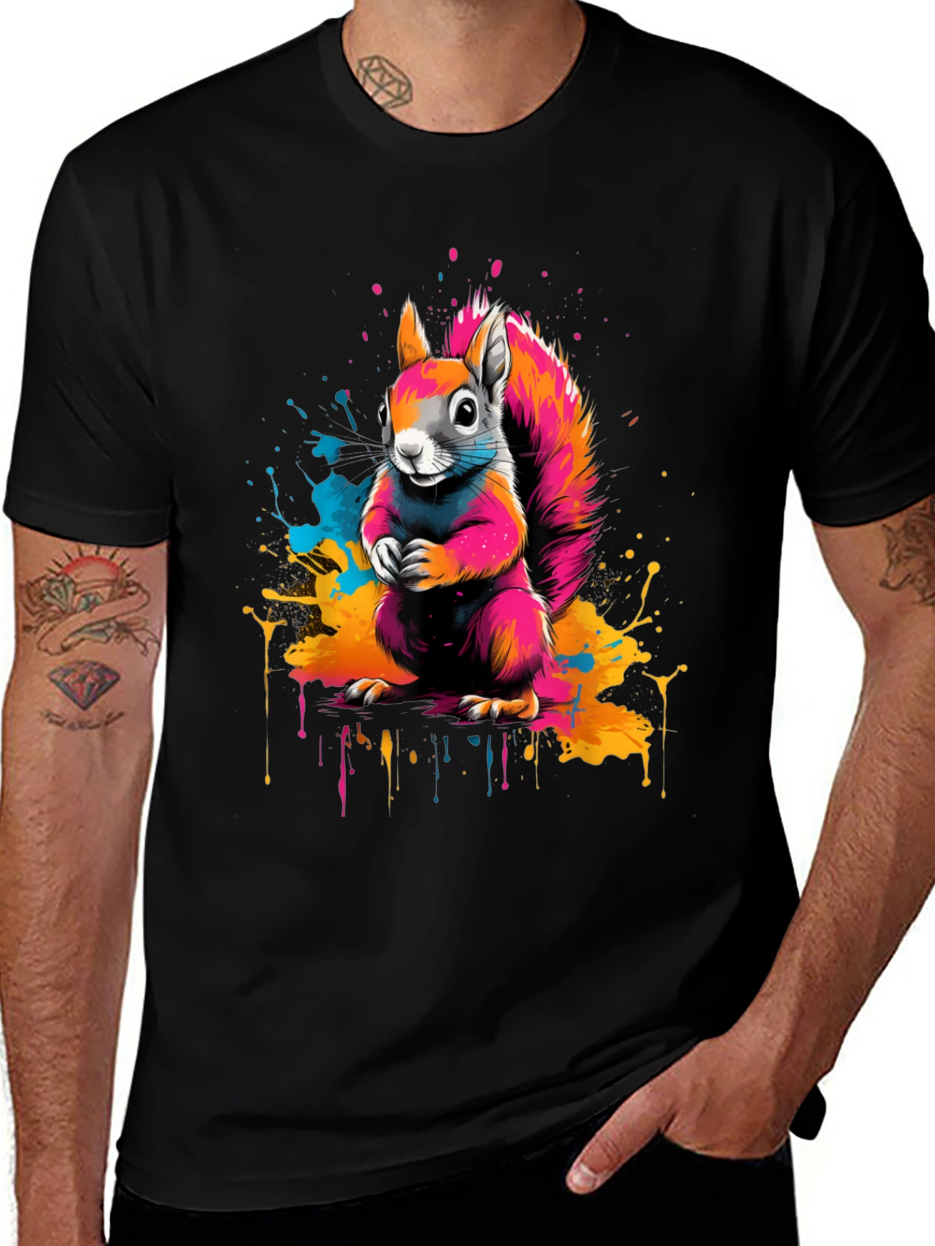 Variant 4 of Vibrant Squirrel Graphic Tee - Unique Animal Print