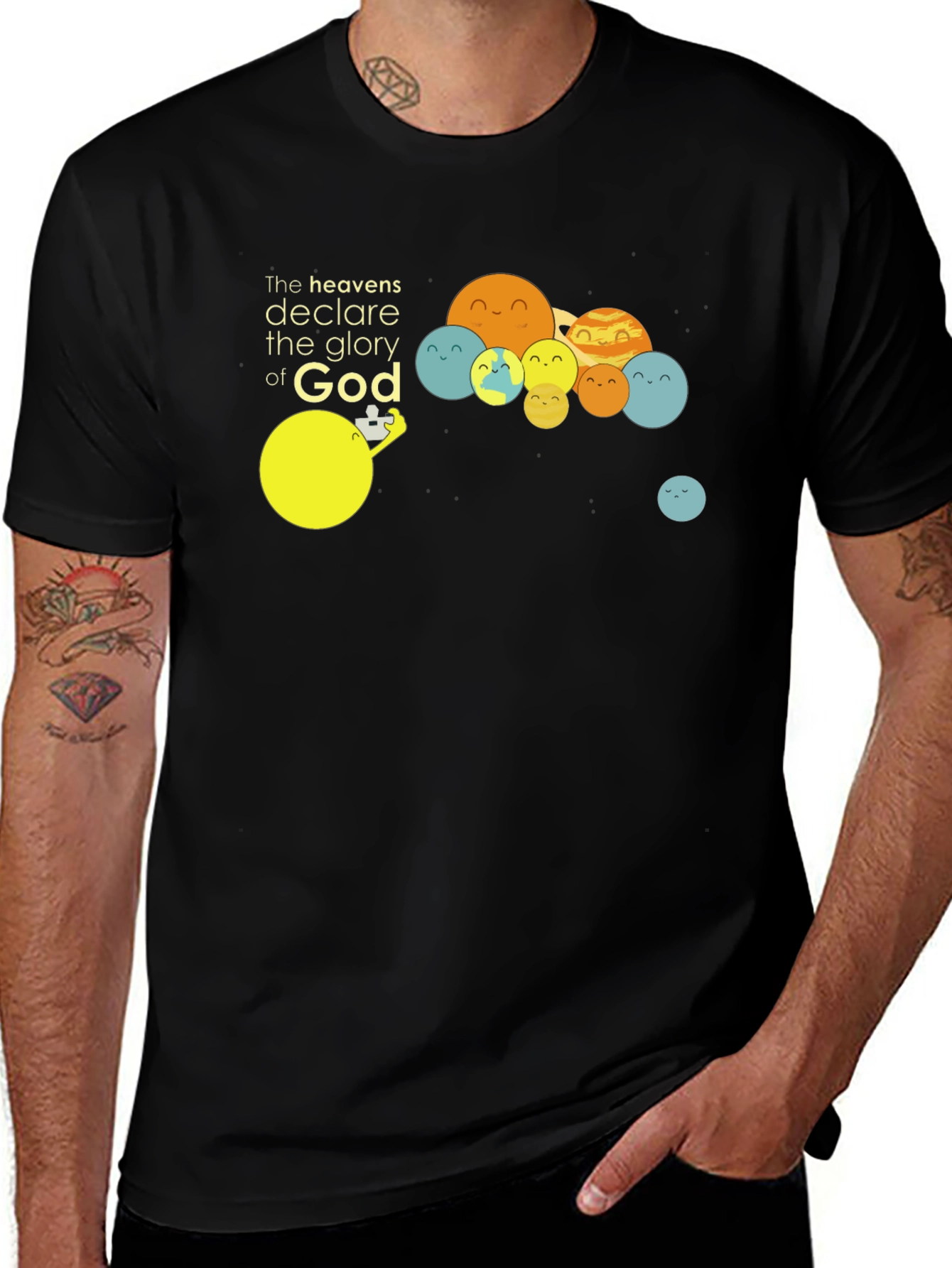 Heavenly Glory Black T-Shirt - God's Creation