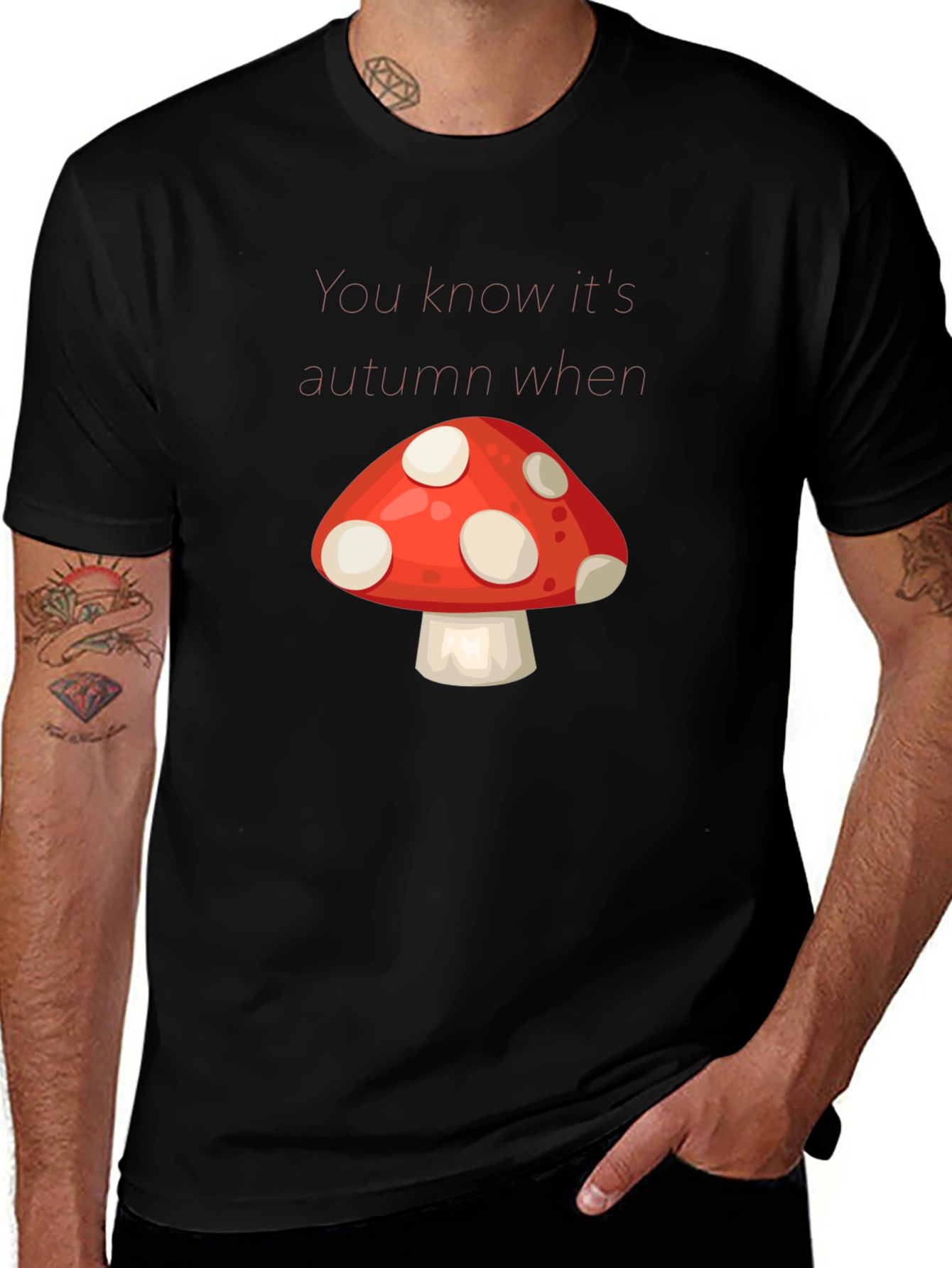 Autumn Mushroom Graphic Tee - Stylish Fall Apparel