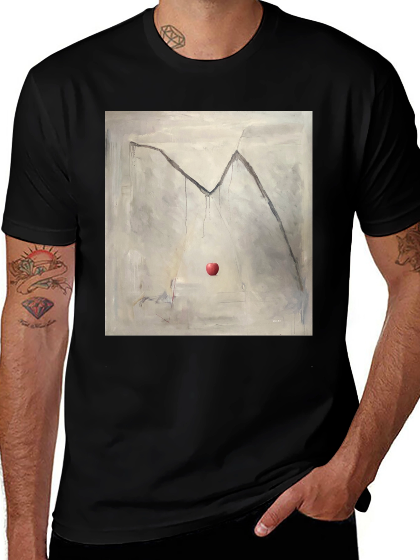 Variant 21 of Artistic Apple Graphic Tee - Unique Design
