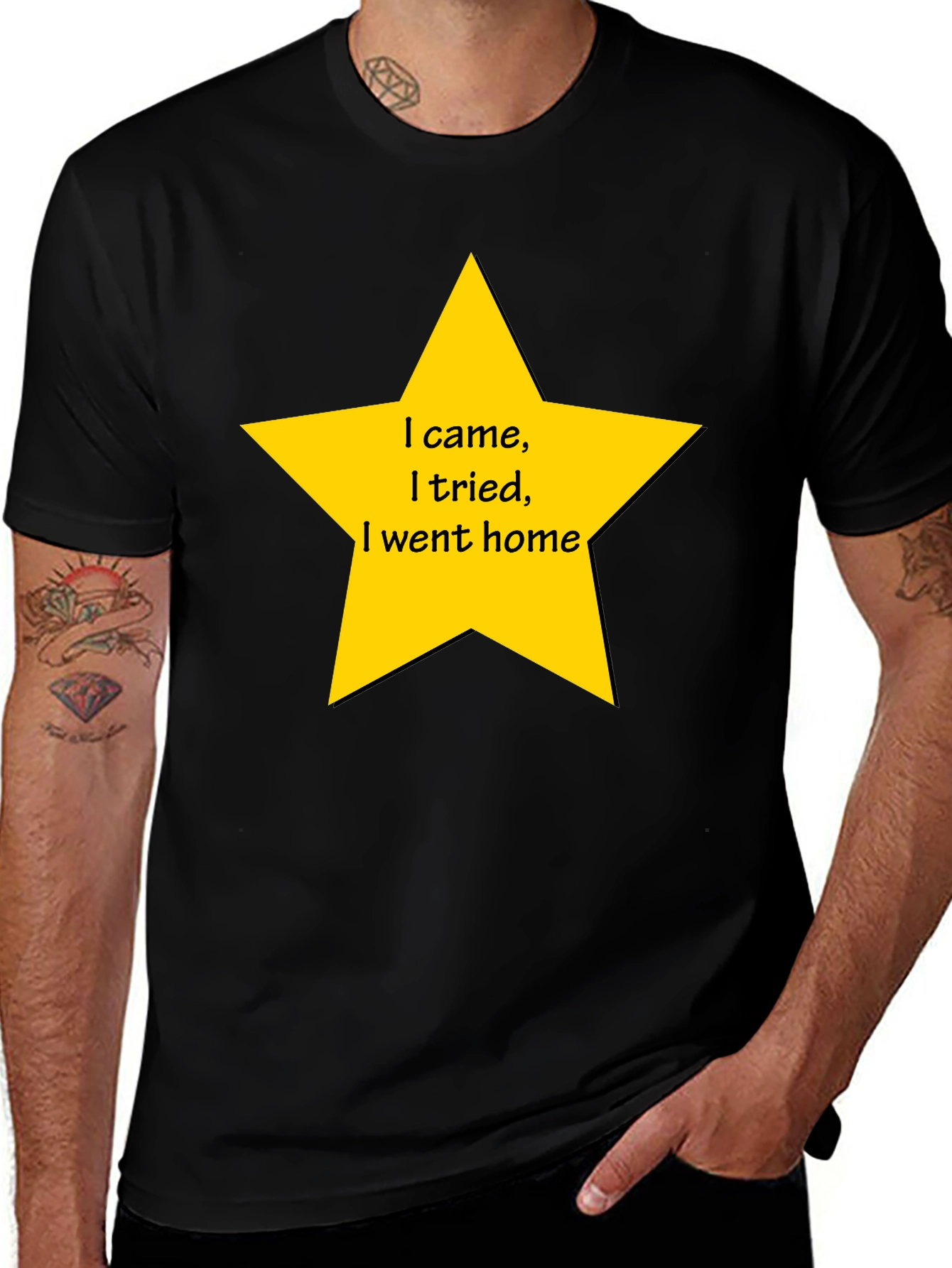 Variant 16 of Funny 'I Came, I Tried' Star Graphic T-Shirt