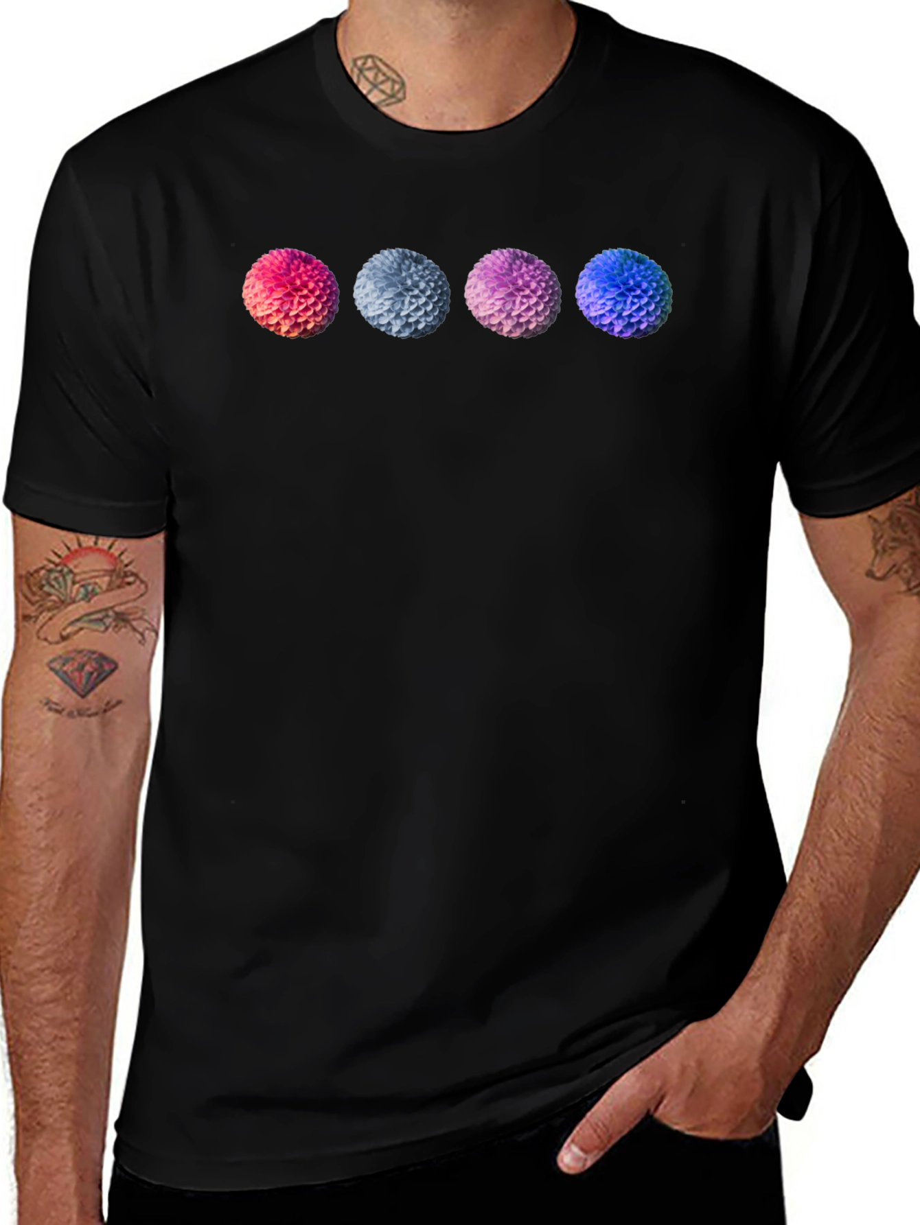 Variant 9 of Floral Sphere T-Shirt - Graphic Print Tee
