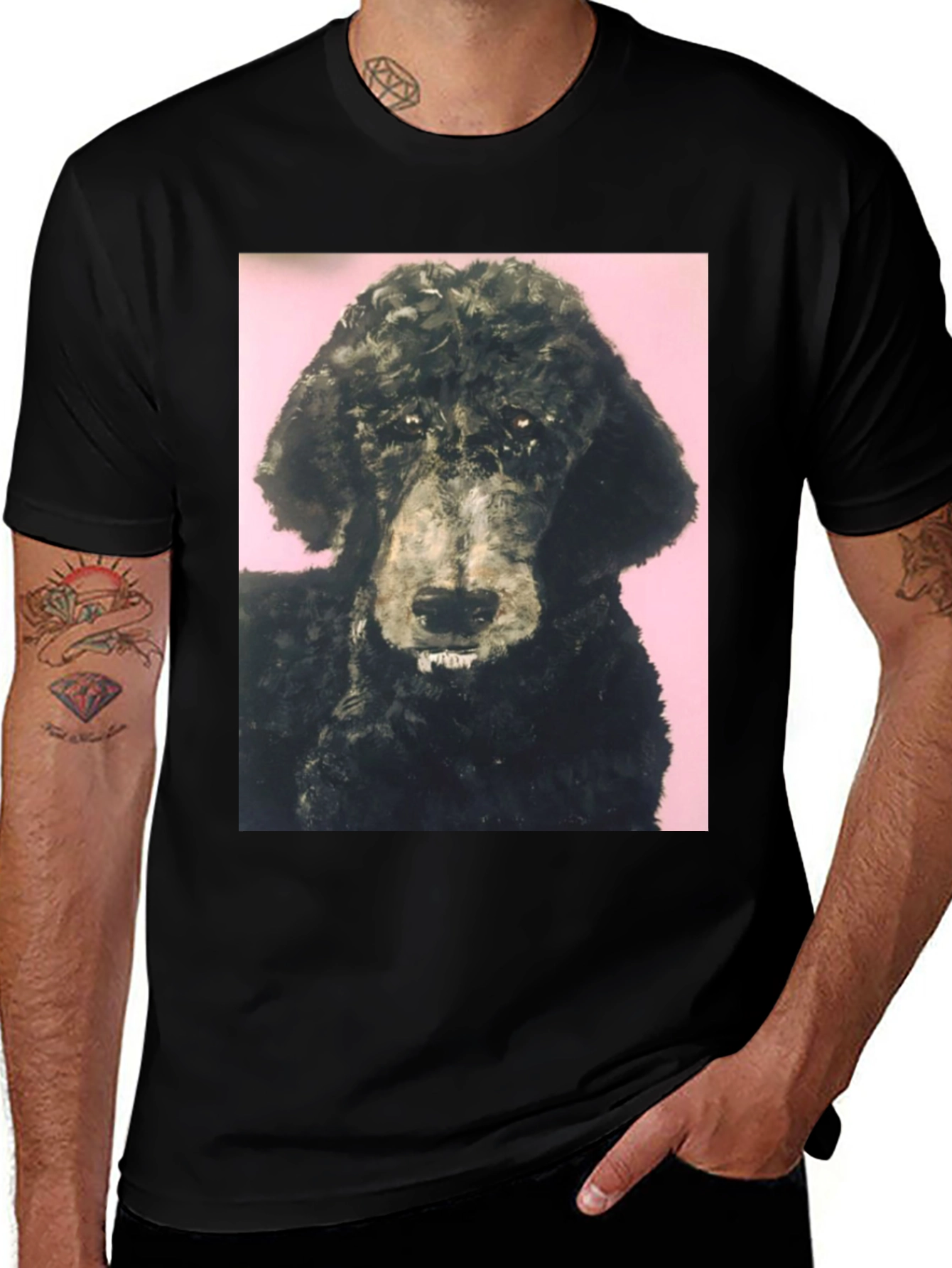 Black Poodle Graphic Tee - Unique Pet Lover Shirt