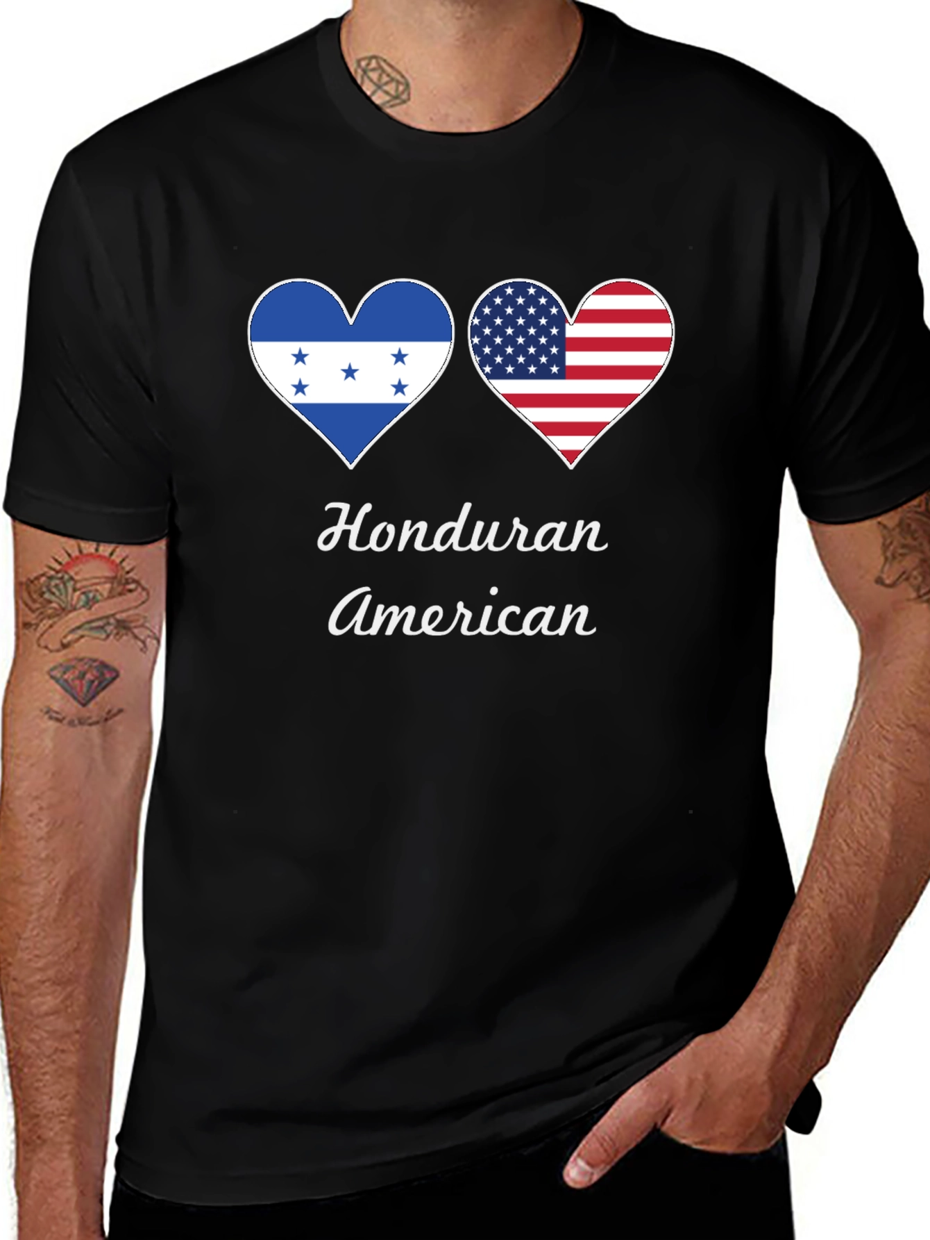Honduran American Heart Flag T-Shirt