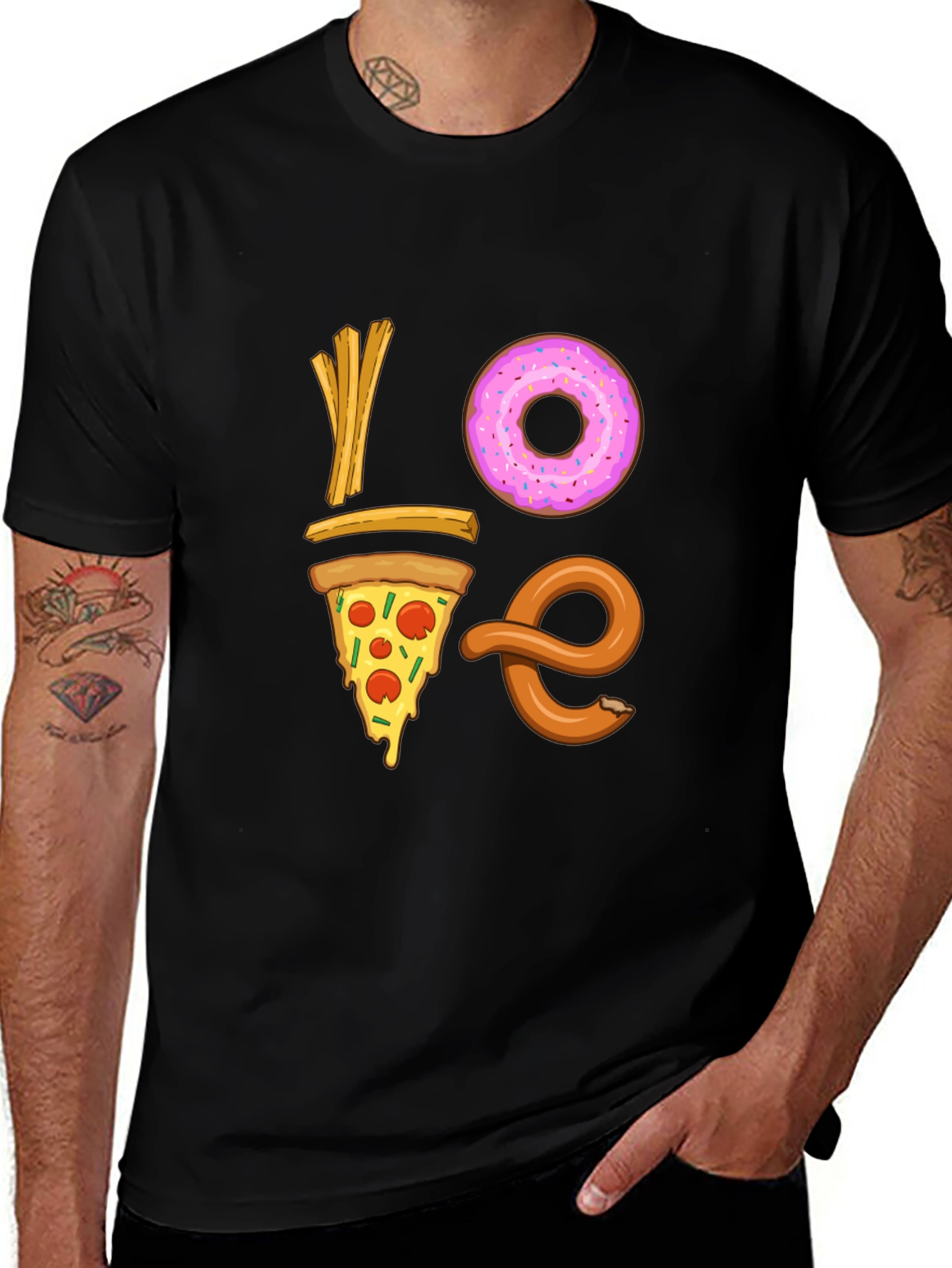 Variant 19 of Love Pizza Donut Novelty T-Shirt