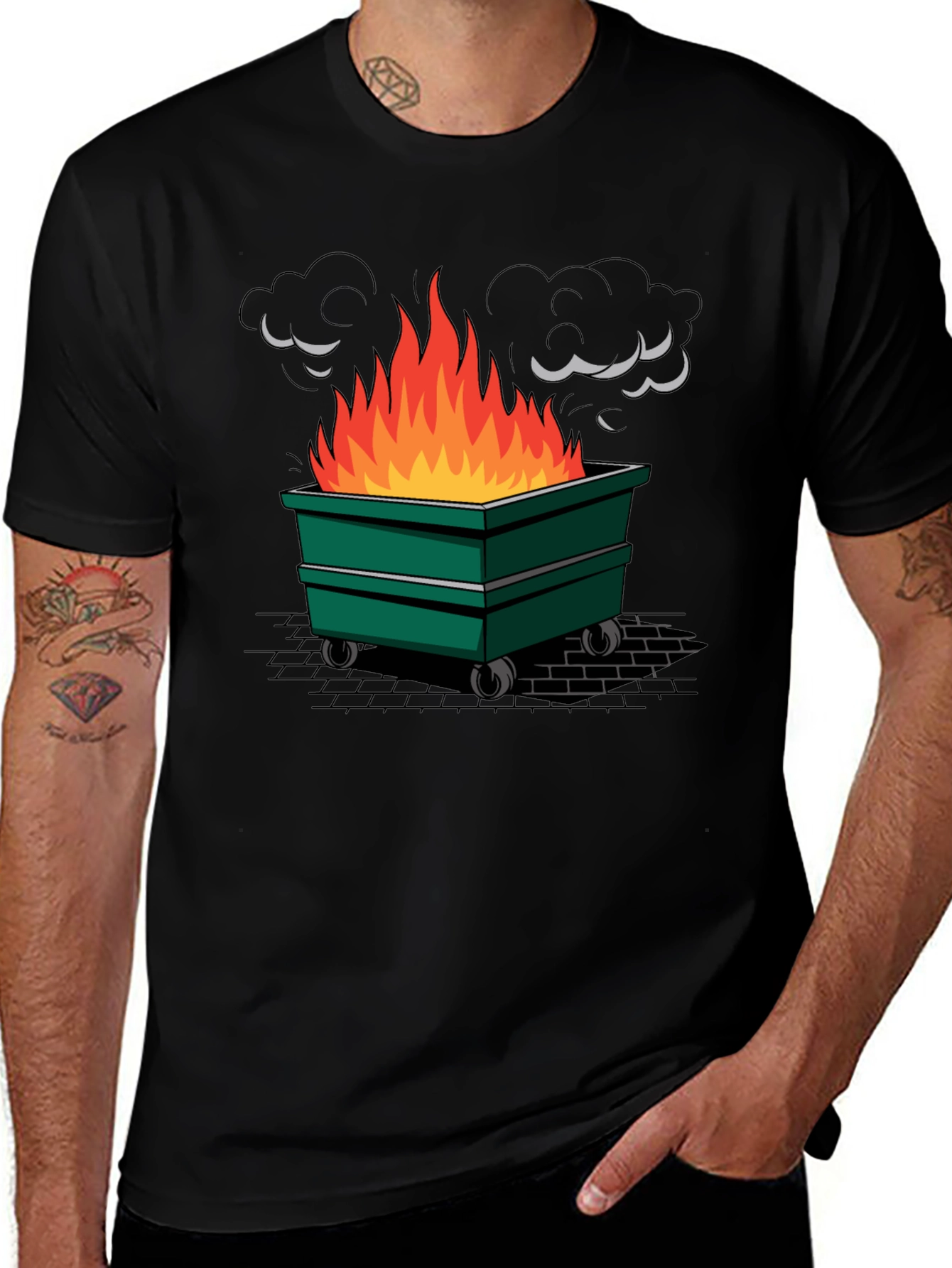 Variant 5 of Dumpster Fire Graphic Tee - Novelty Design