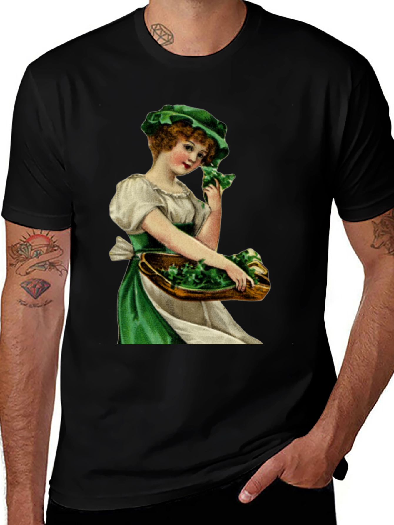 St. Patrick's Day Girl Black T-Shirt