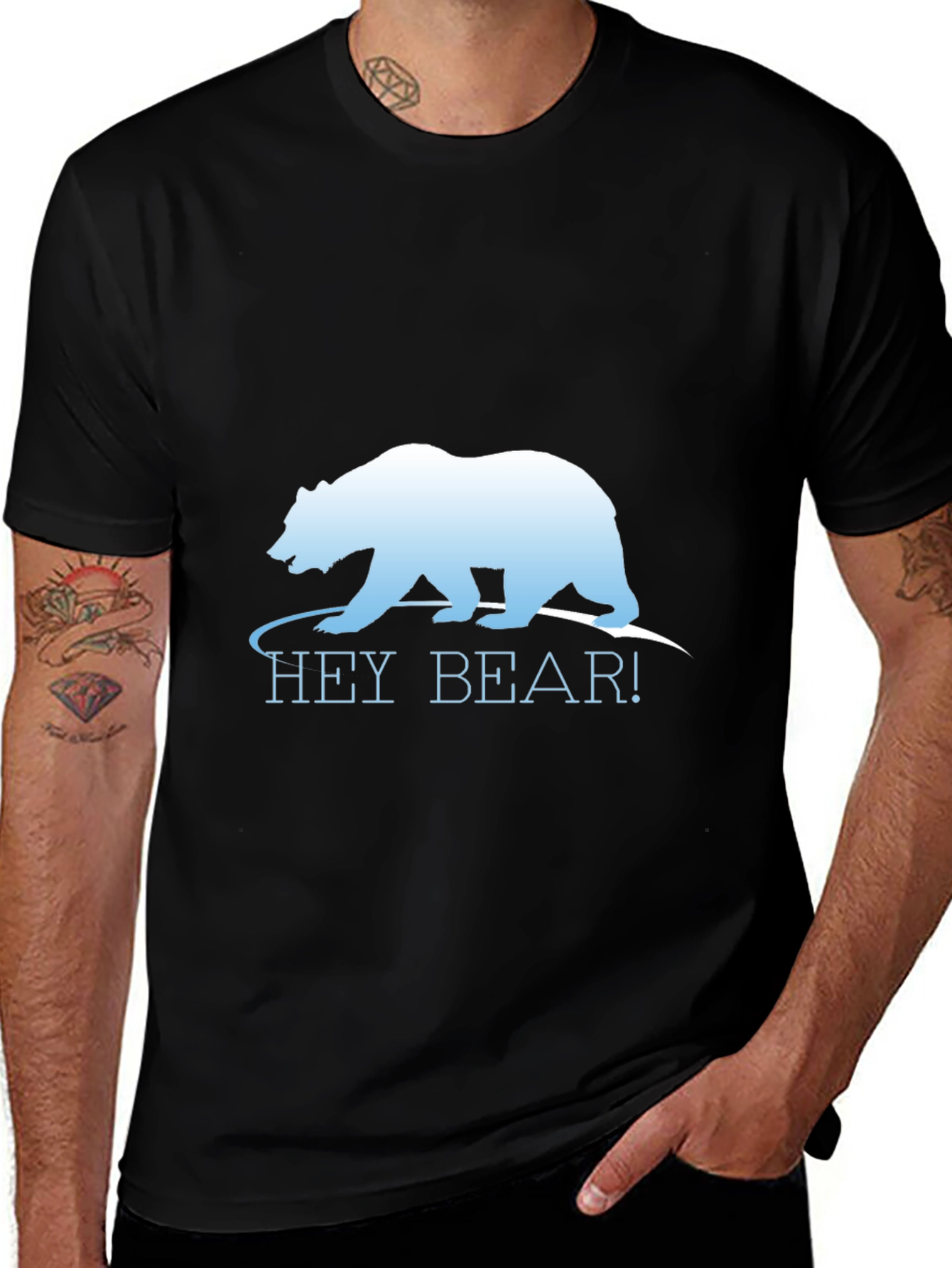 Variant 9 of Hey Bear! Graphic T-Shirt - Soft Cotton Crew Neck