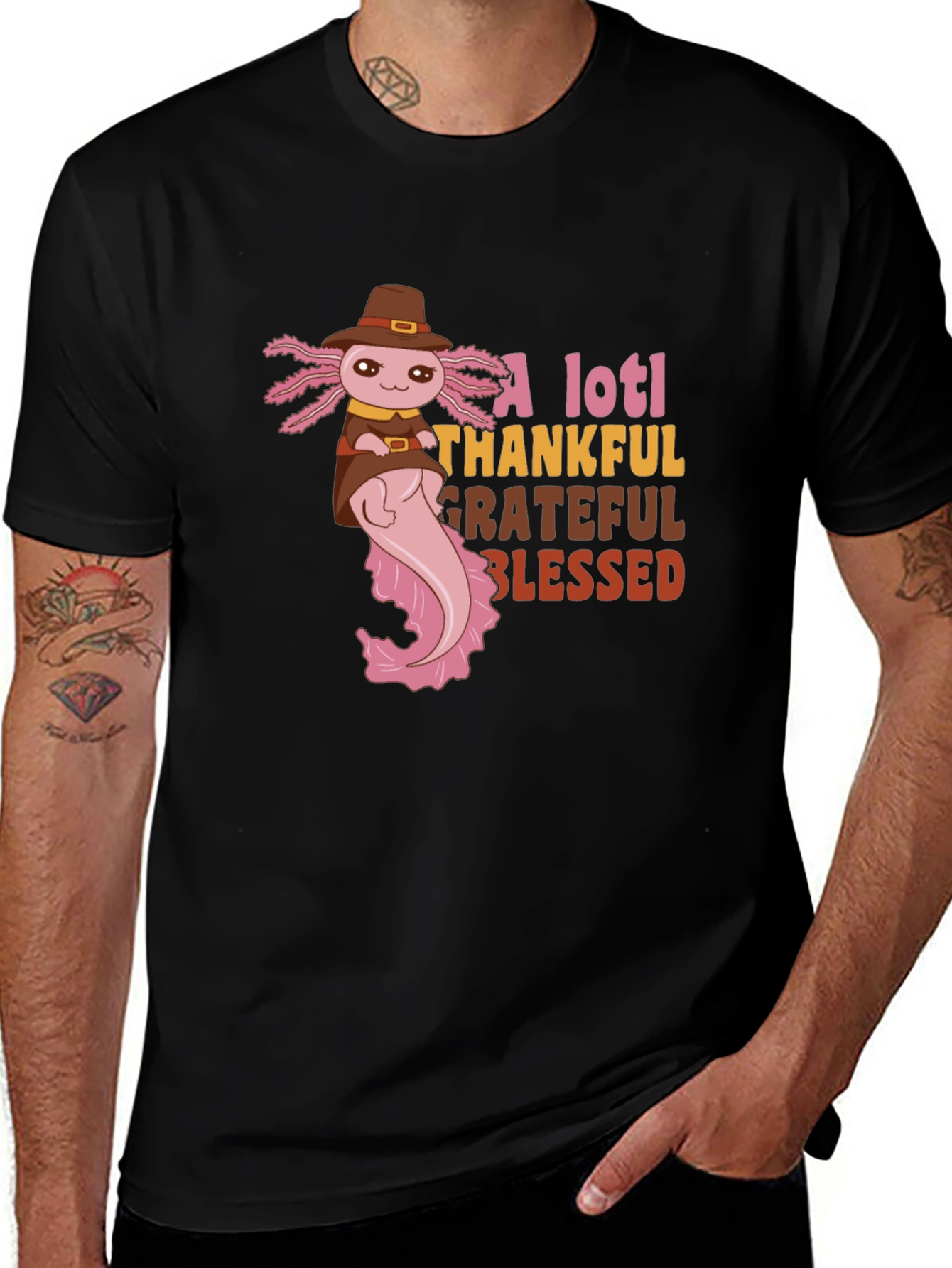 A Lotl Thankful Thanksgiving Axolotl T-Shirt