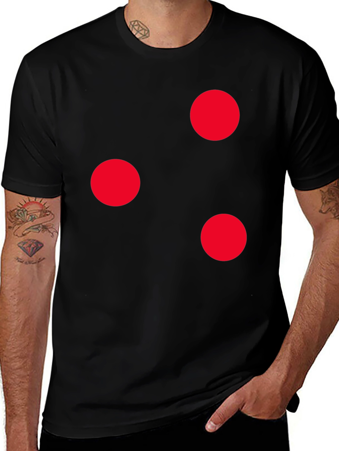 Variant 12 of Minimalist Red Dot Black T-Shirt