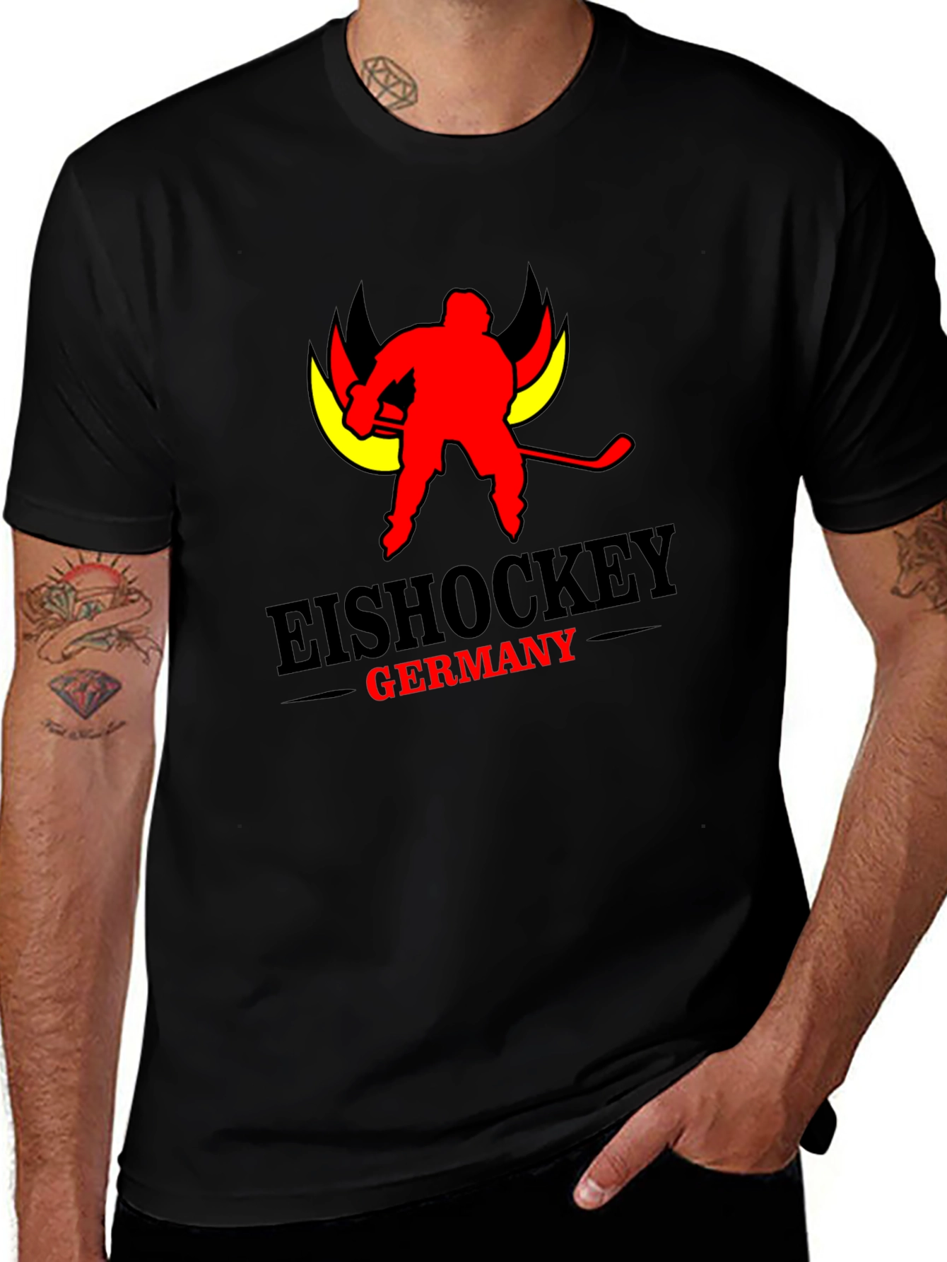 Variant 9 of Eishockey Germany T-Shirt - Hockey Player Graphic
