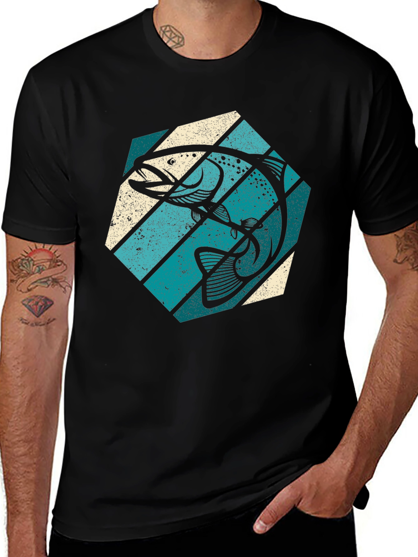 Variant 26 of Retro Fish Graphic T-Shirt - Fishing Lover Tee