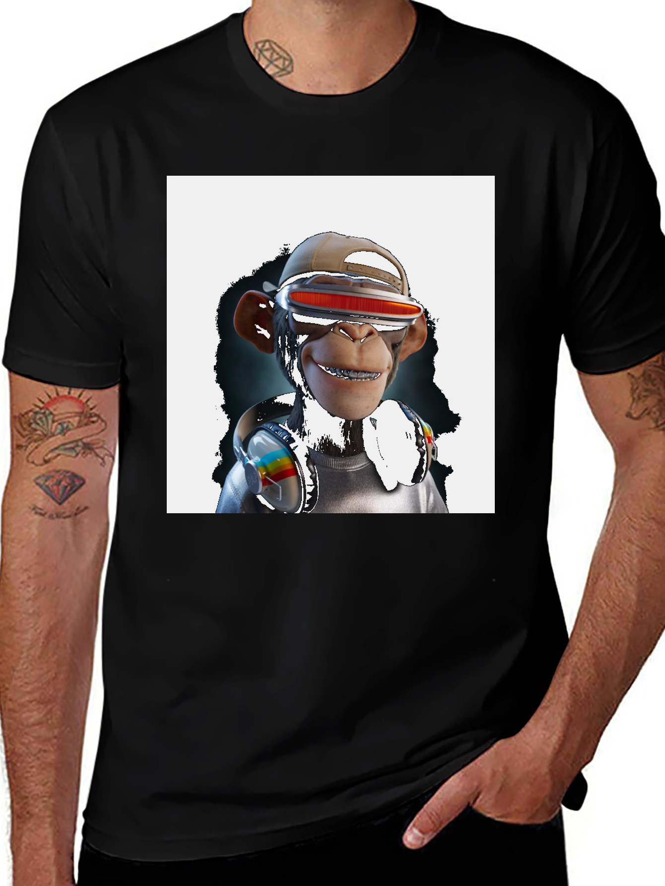 Cyber Monkey Tee - Futuristic Streetwear