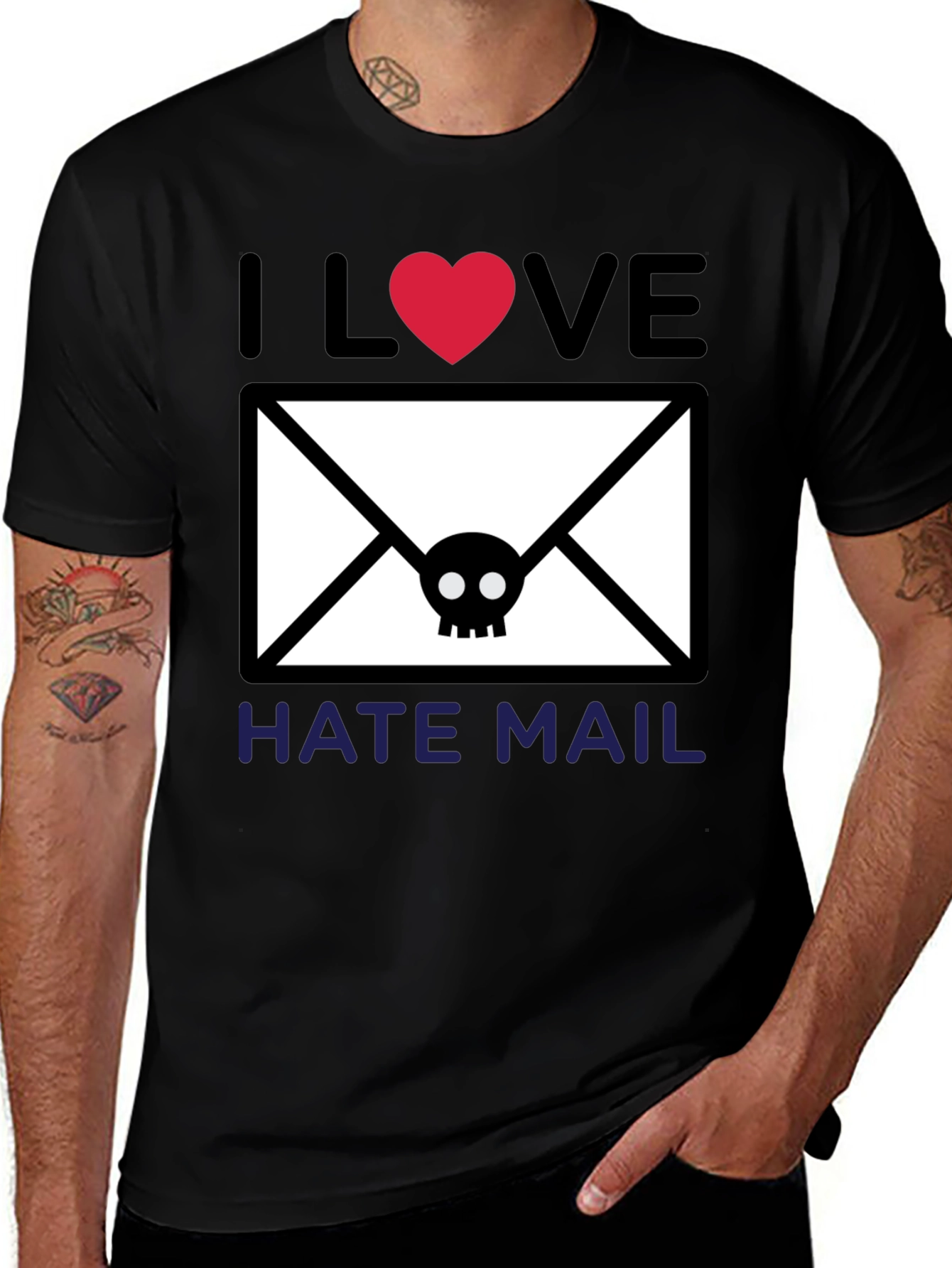Variant 14 of I Love Hate Mail T-Shirt - Skull Graphic
