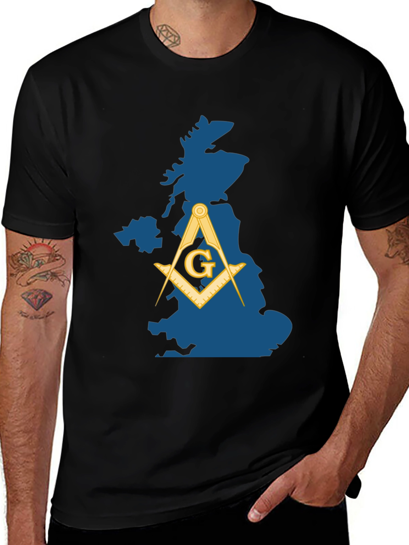 Masonic Great Britain Map T-Shirt
