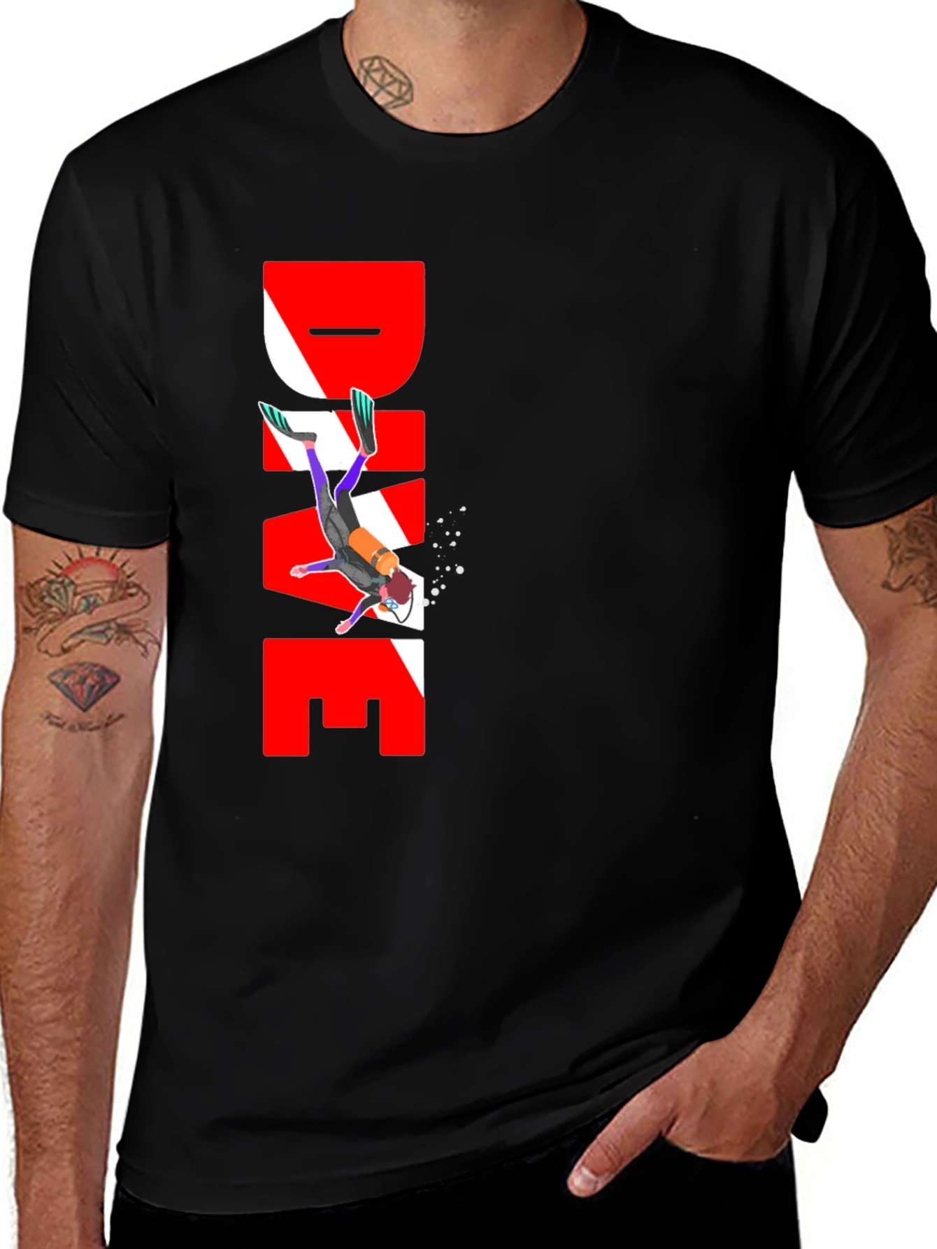 Variant 9 of DIVE Graphic T-Shirt - Scuba Diver Design