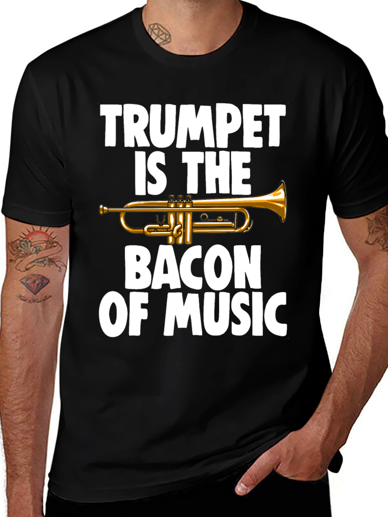 Variant 7 of Trumpet is the Bacon of Music T-Shirt