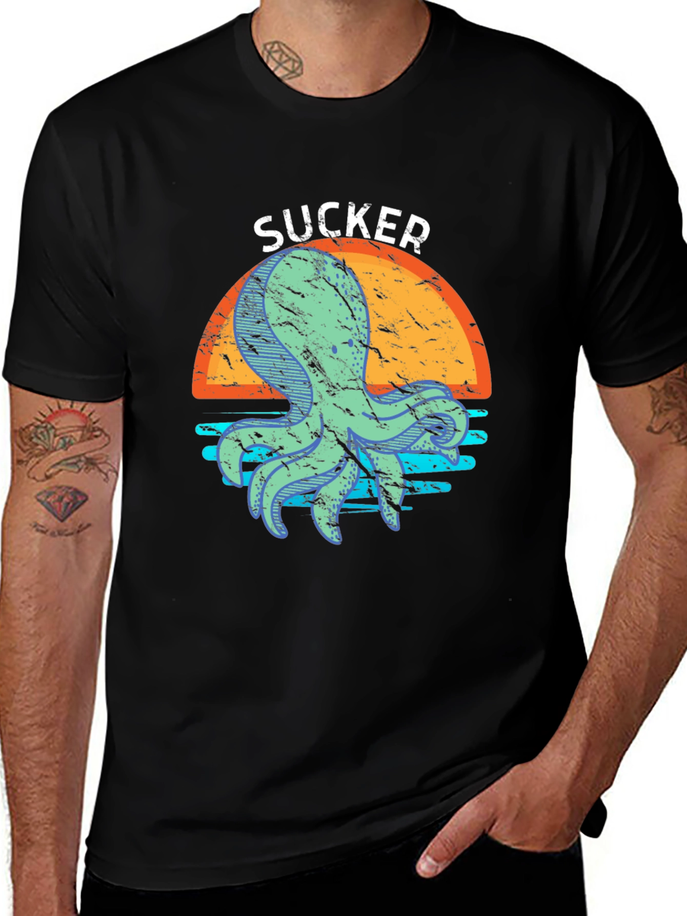 Variant 16 of Sucker Octopus Graphic T-Shirt - Cool Sea Creature Tee