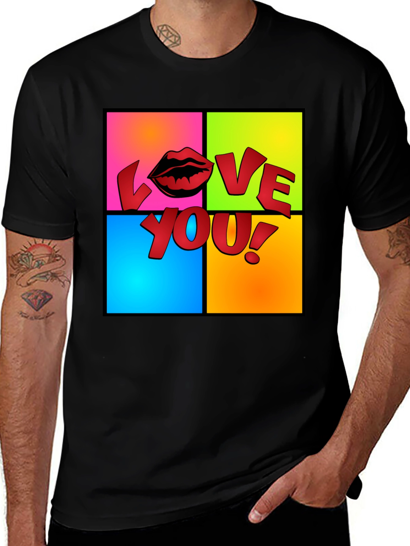 Variant 14 of Love You! Graphic Tee - Black T-Shirt