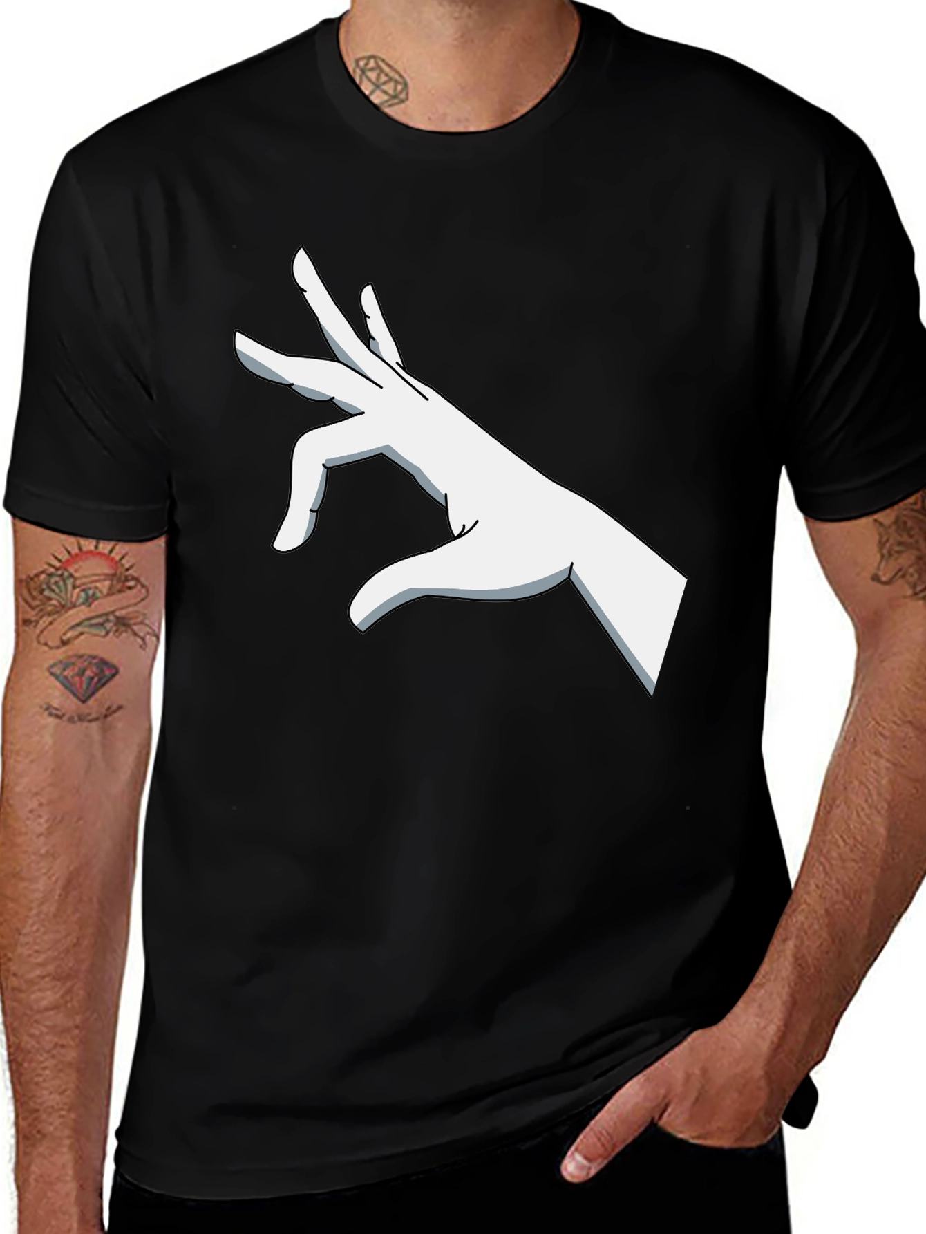 Variant 11 of Graphic Hand Gesture Black T-Shirt