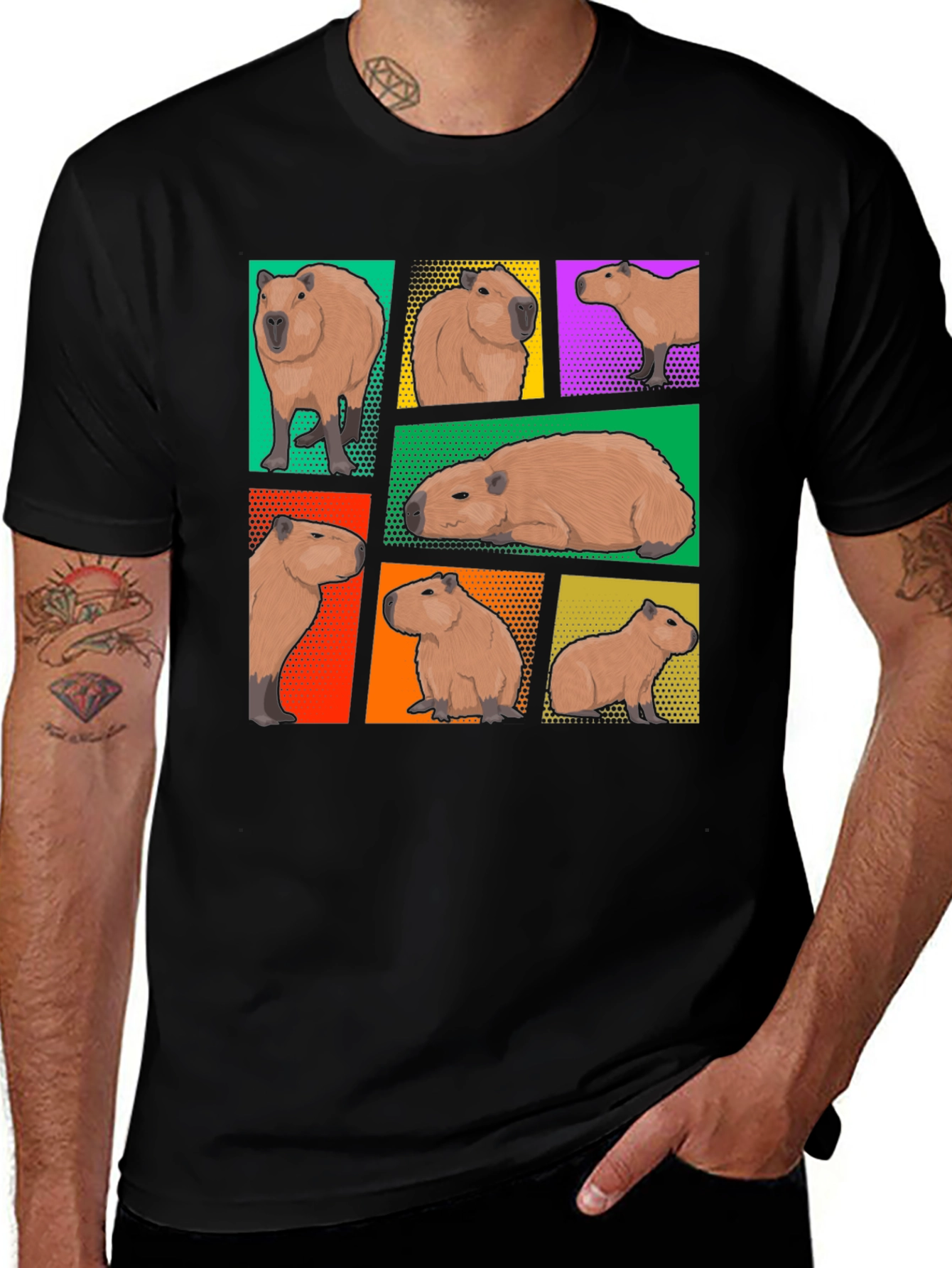 Variant 3 of Capybara Collage Graphic Tee