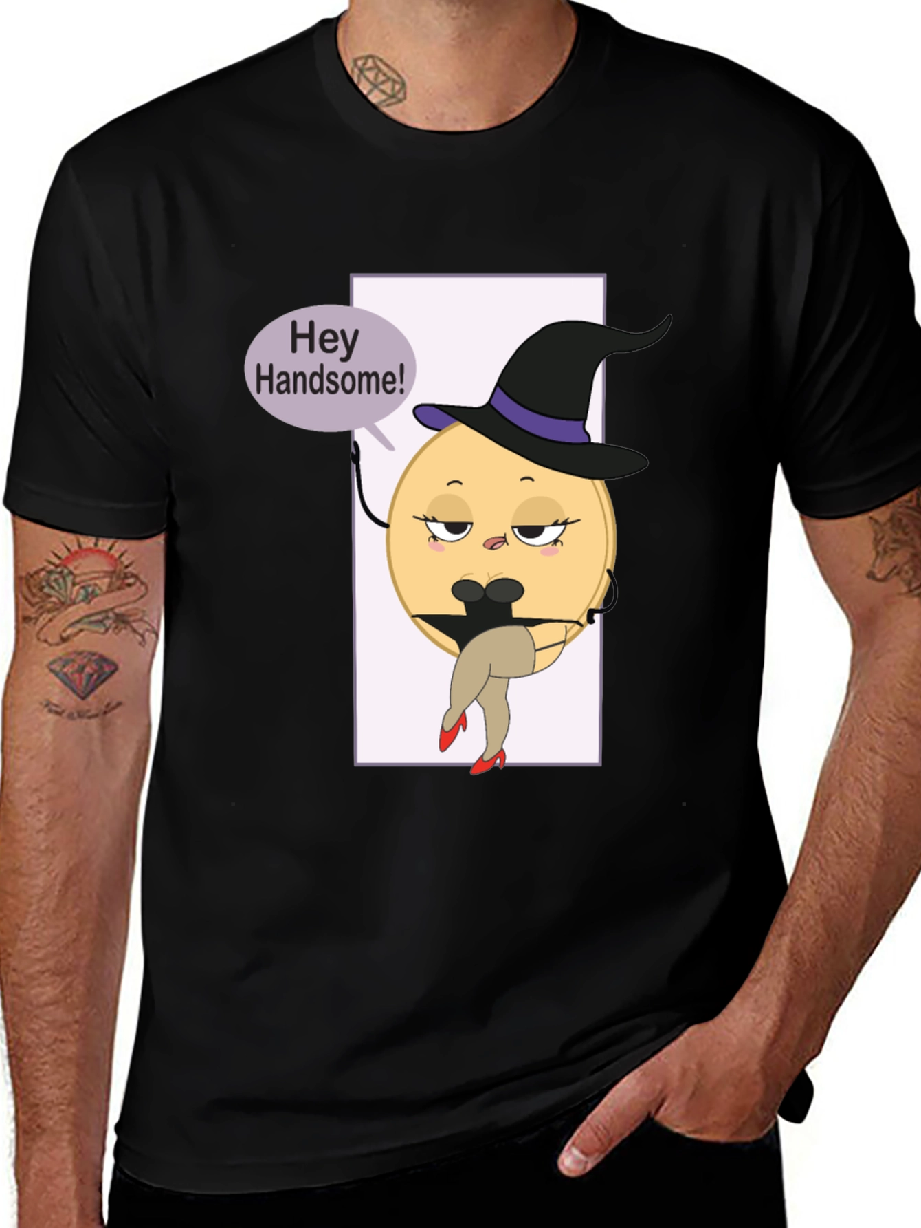 Variant 12 of Hey Handsome T-Shirt: Cartoon Witch Tee