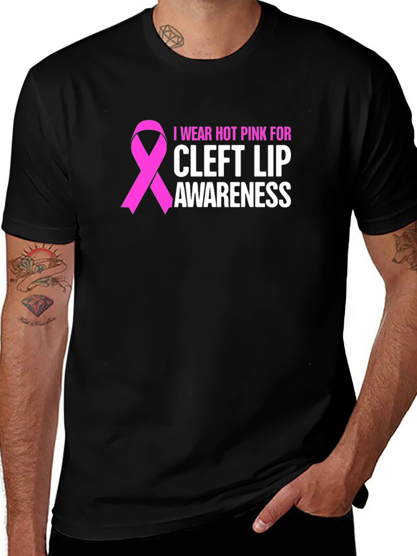 Variant 6 of Cleft Lip Awareness T-Shirt - Wear Hot Pink!