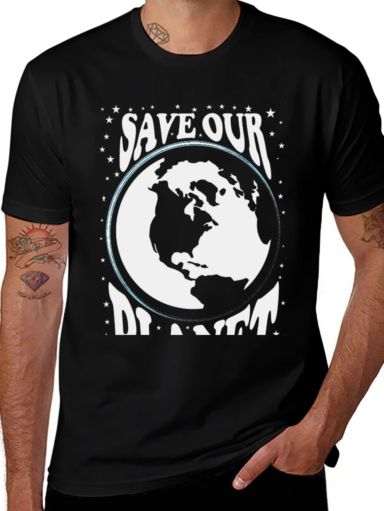 Variant 9 of Save Our Planet Graphic Tee - Black