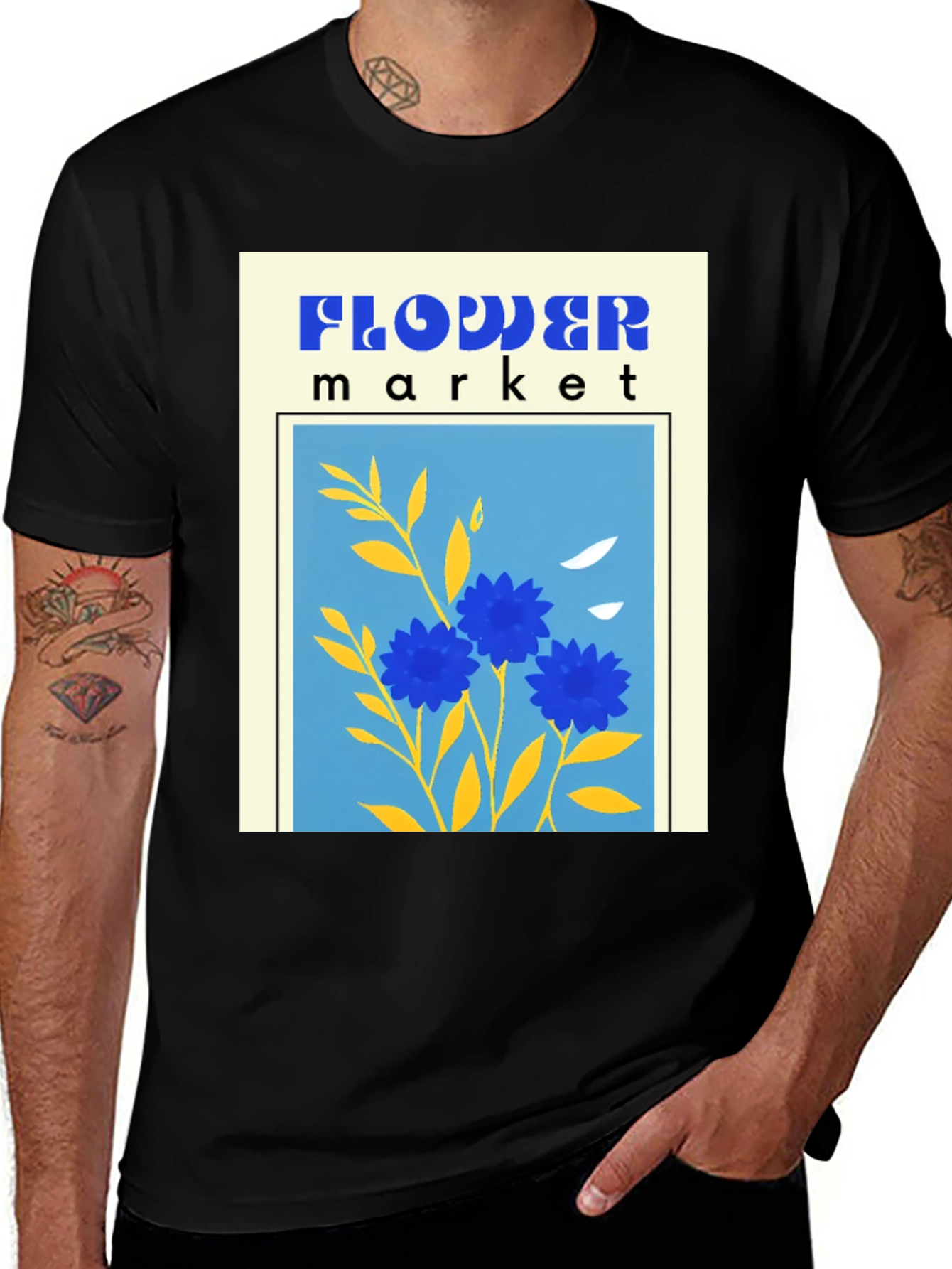 Flower Market Graphic Tee - Modern Floral Design