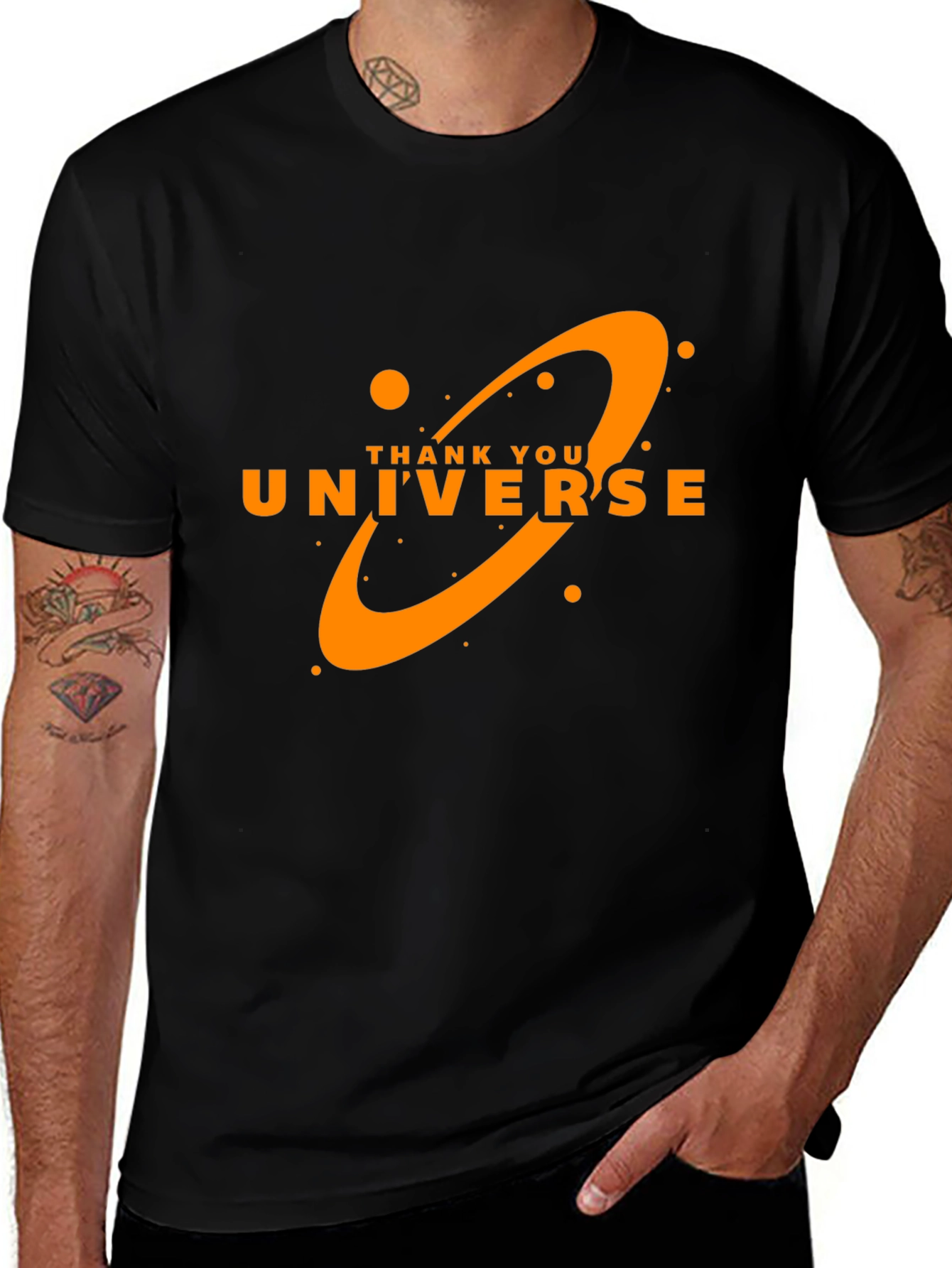 Thank You Universe Graphic T-Shirt - Black