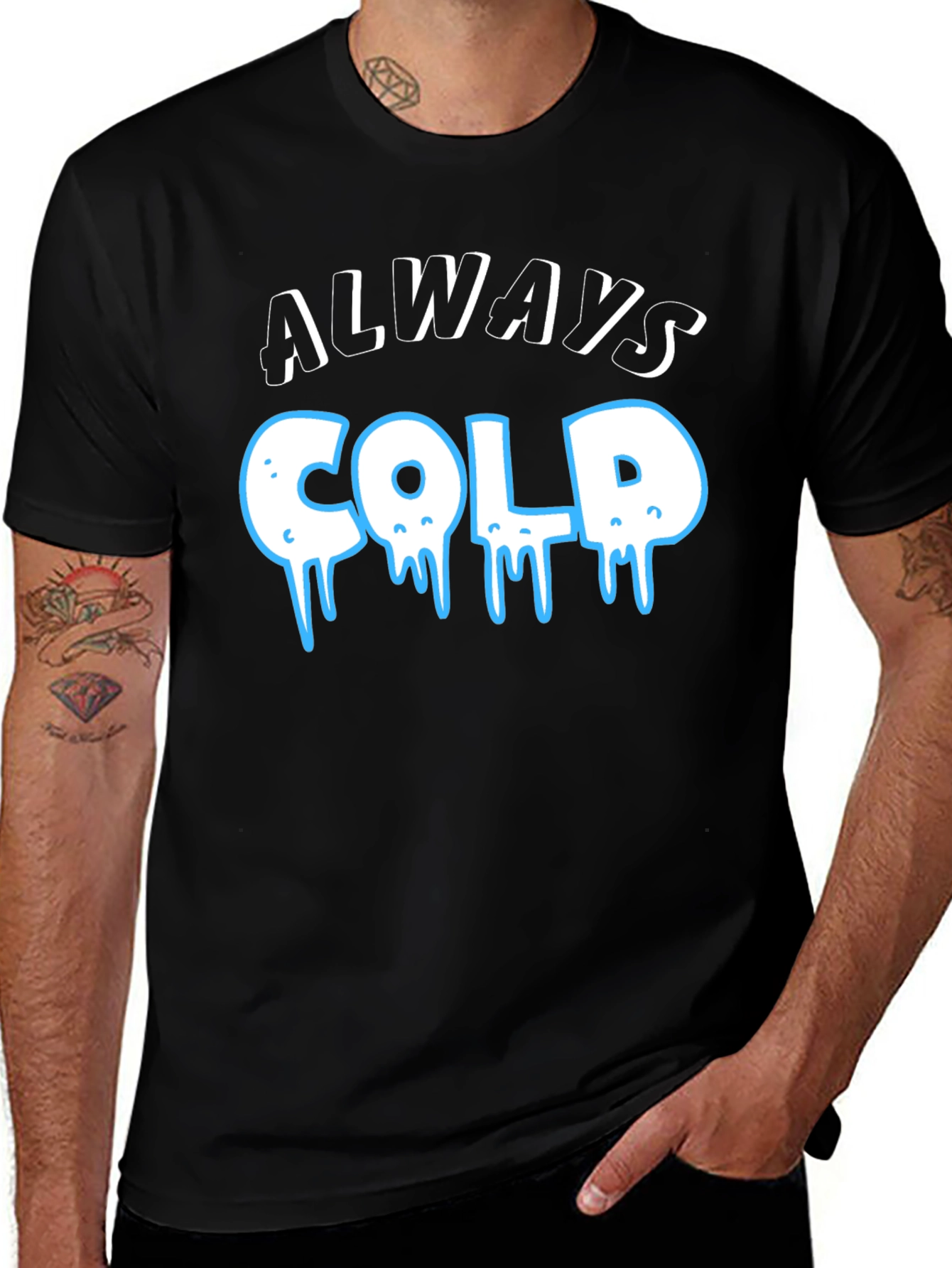 Variant 29 of Always Cold Graphic T-Shirt - Black