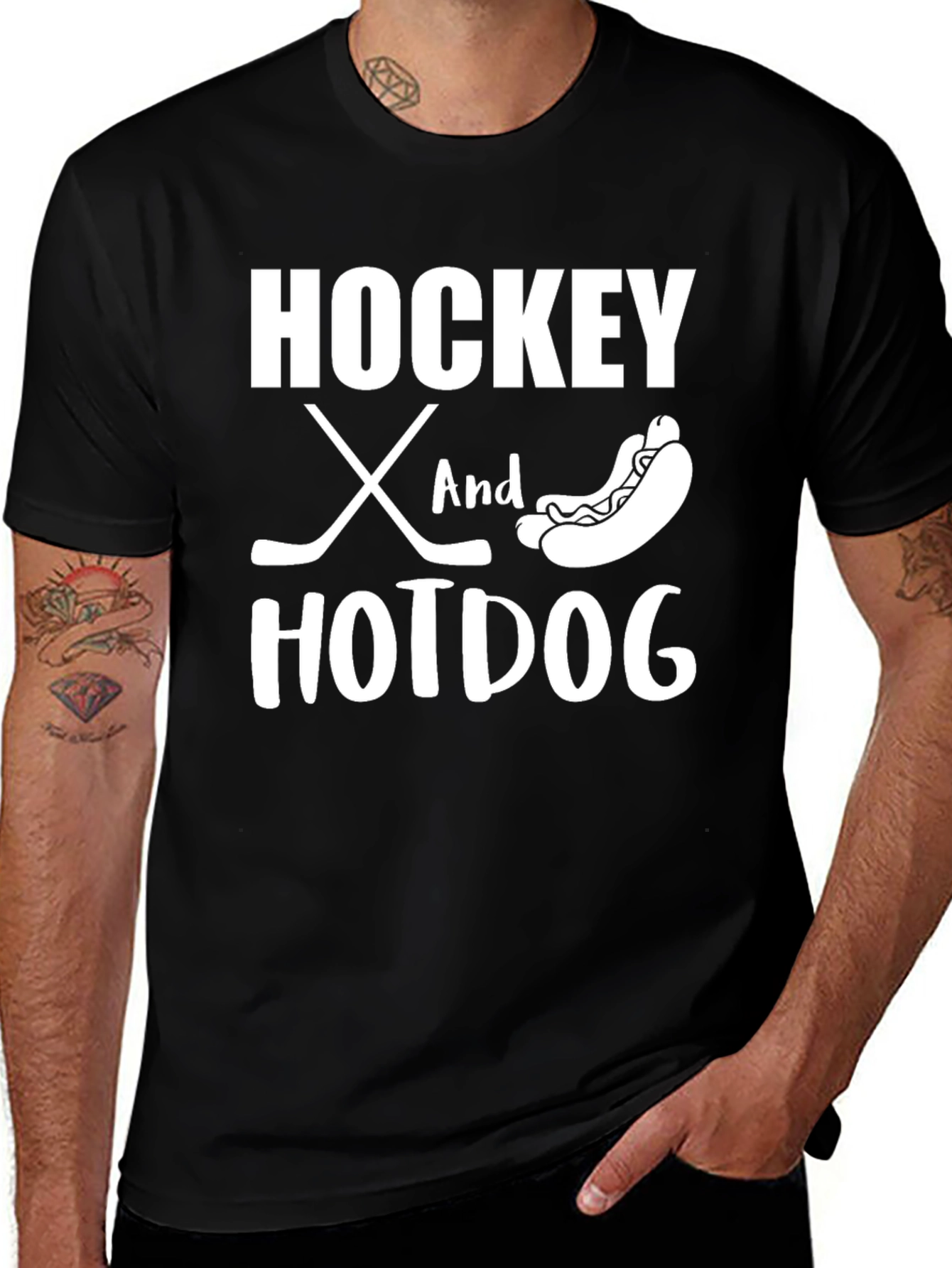 Variant 15 of Hockey and Hotdog Graphic T-Shirt