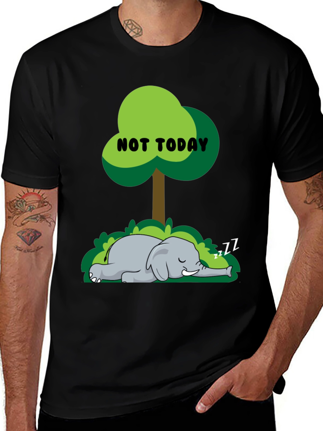 Variant 24 of Funny 'Not Today' Elephant T-Shirt