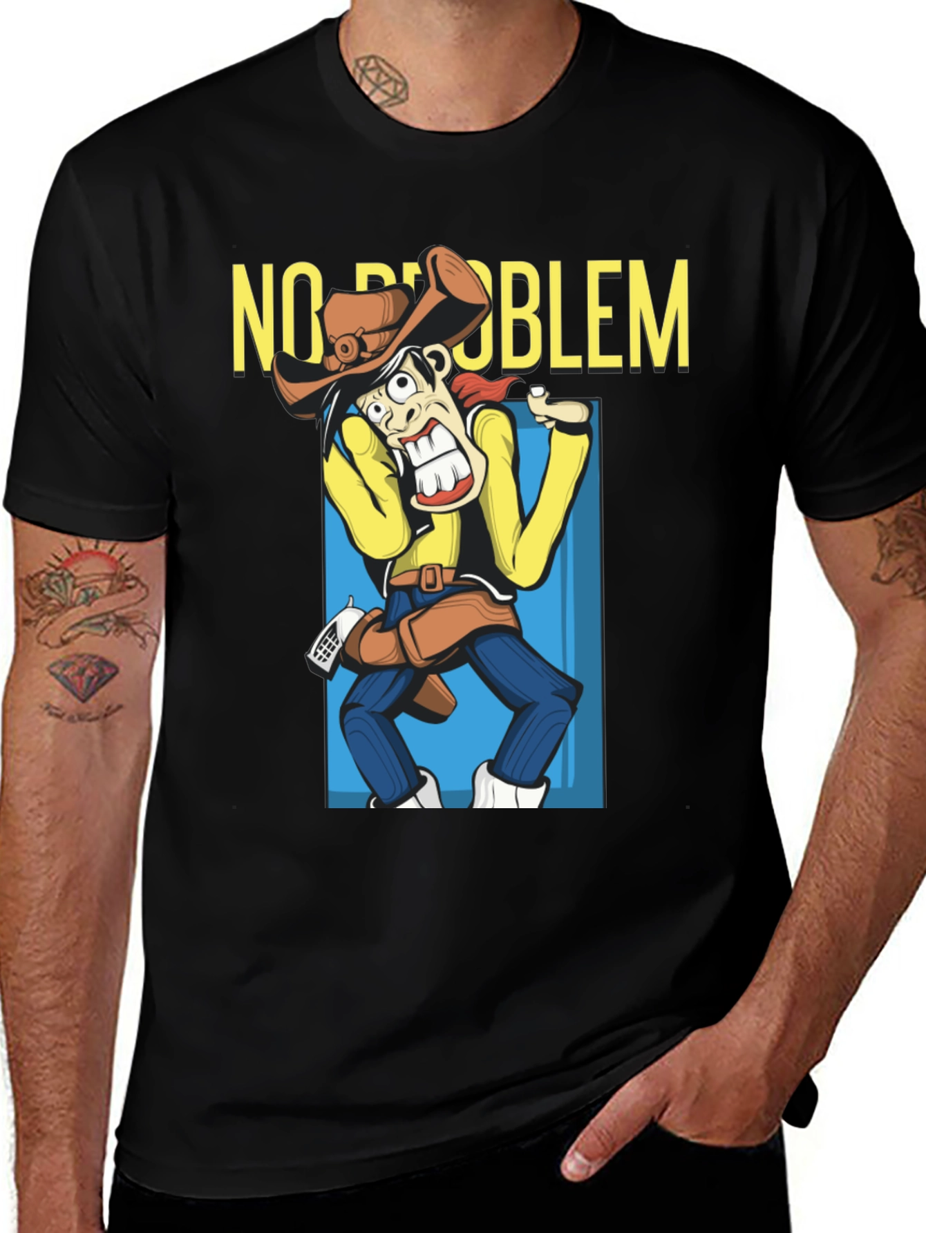 Variant 22 of No Problem Funny Cartoon Cowboy T-Shirt